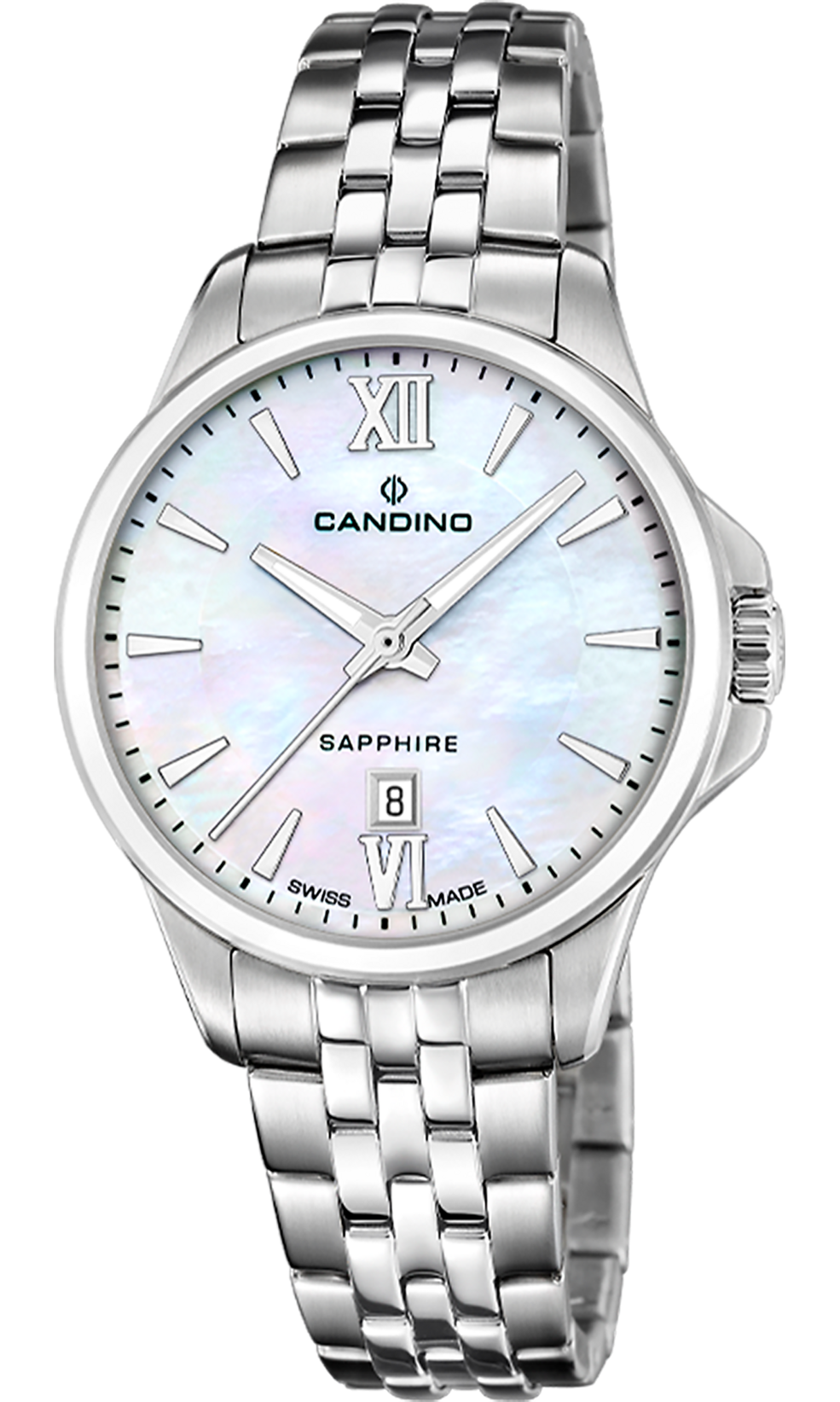 CANDINO  Женские швейцарские часы, кварцевый механизм, сталь, 34 мм