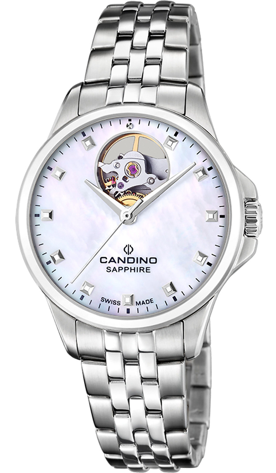 CANDINO  Женские швейцарские часы, автоматический механизм, сталь, 34 мм