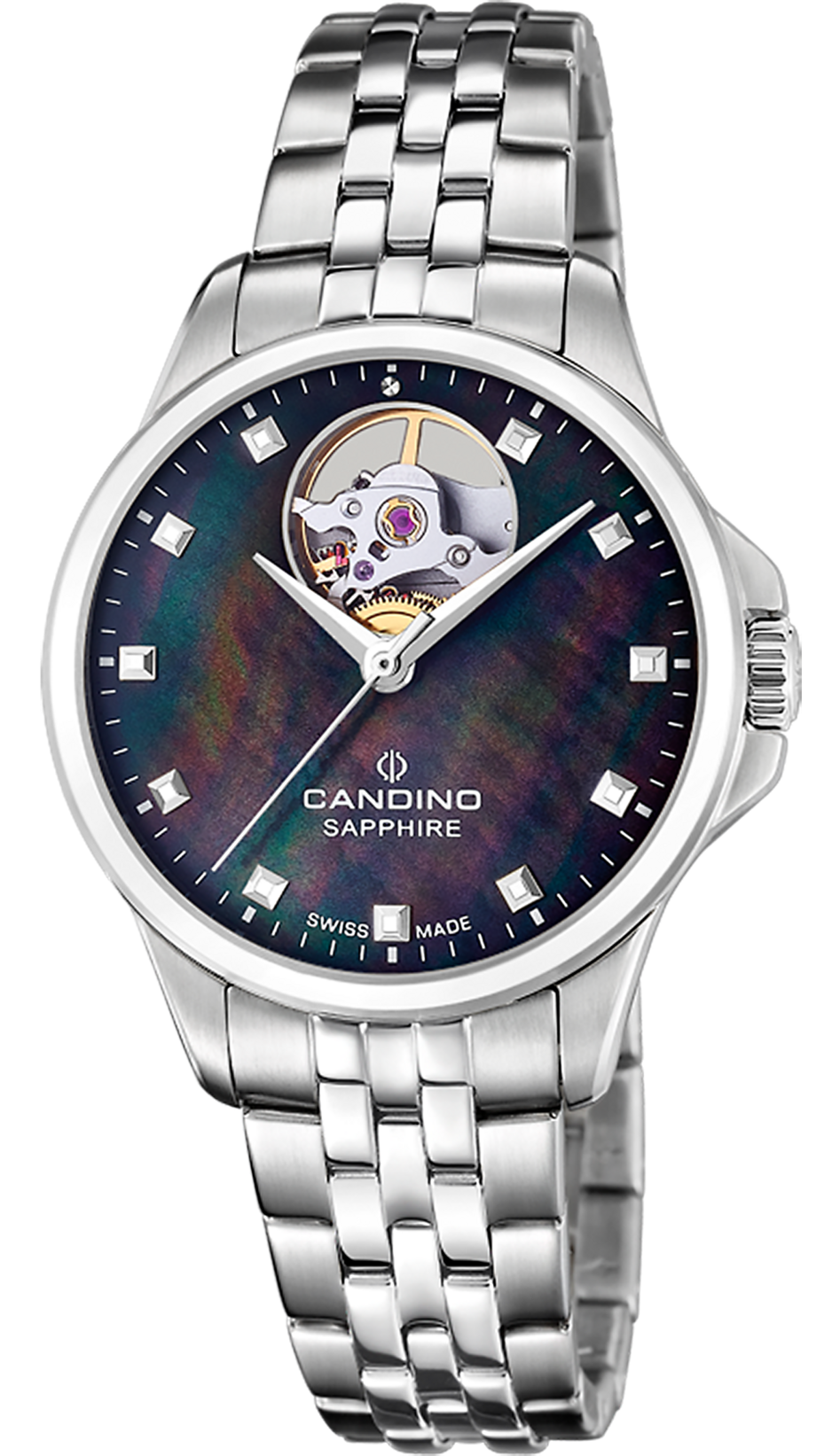 CANDINO  Женские швейцарские часы, автоматический механизм, сталь, 34 мм