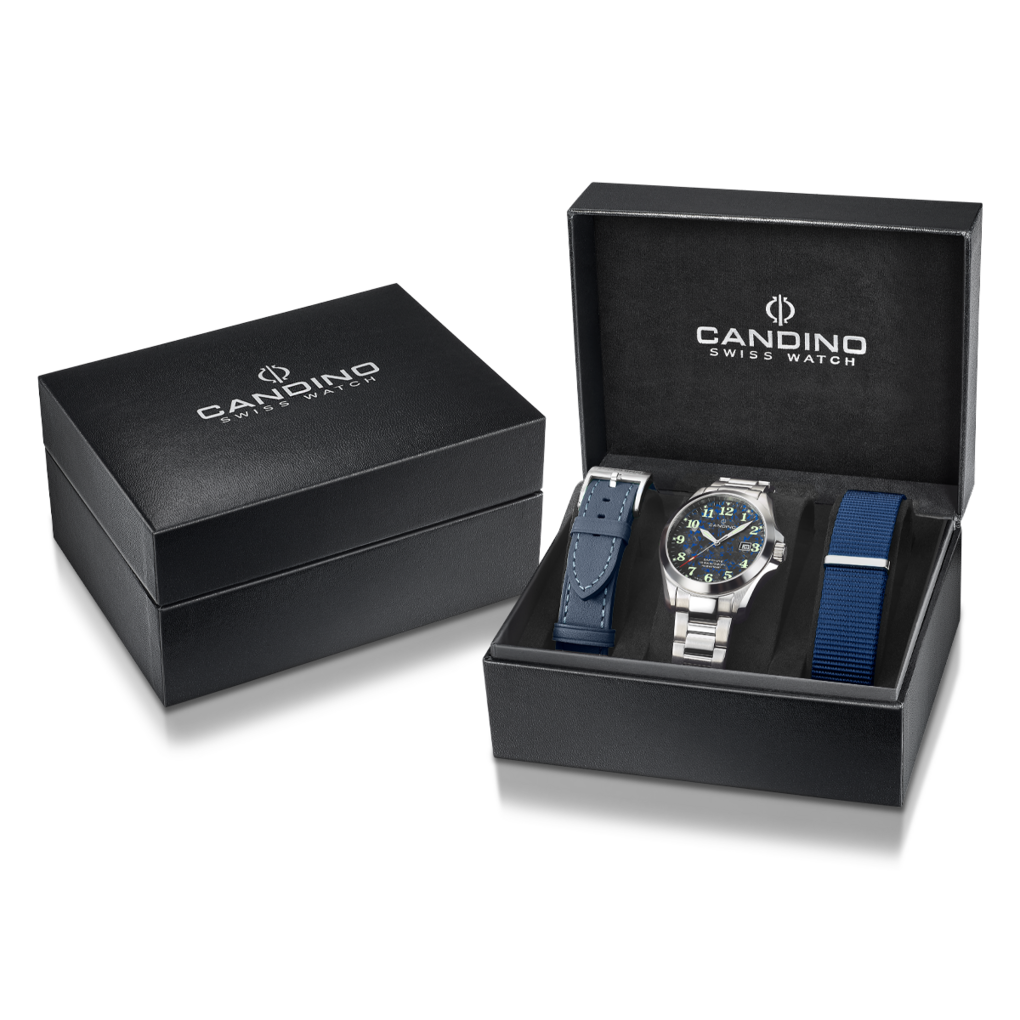 CANDINO  Мужские швейцарские часы, кварцевый механизм, сталь, 41,5 мм