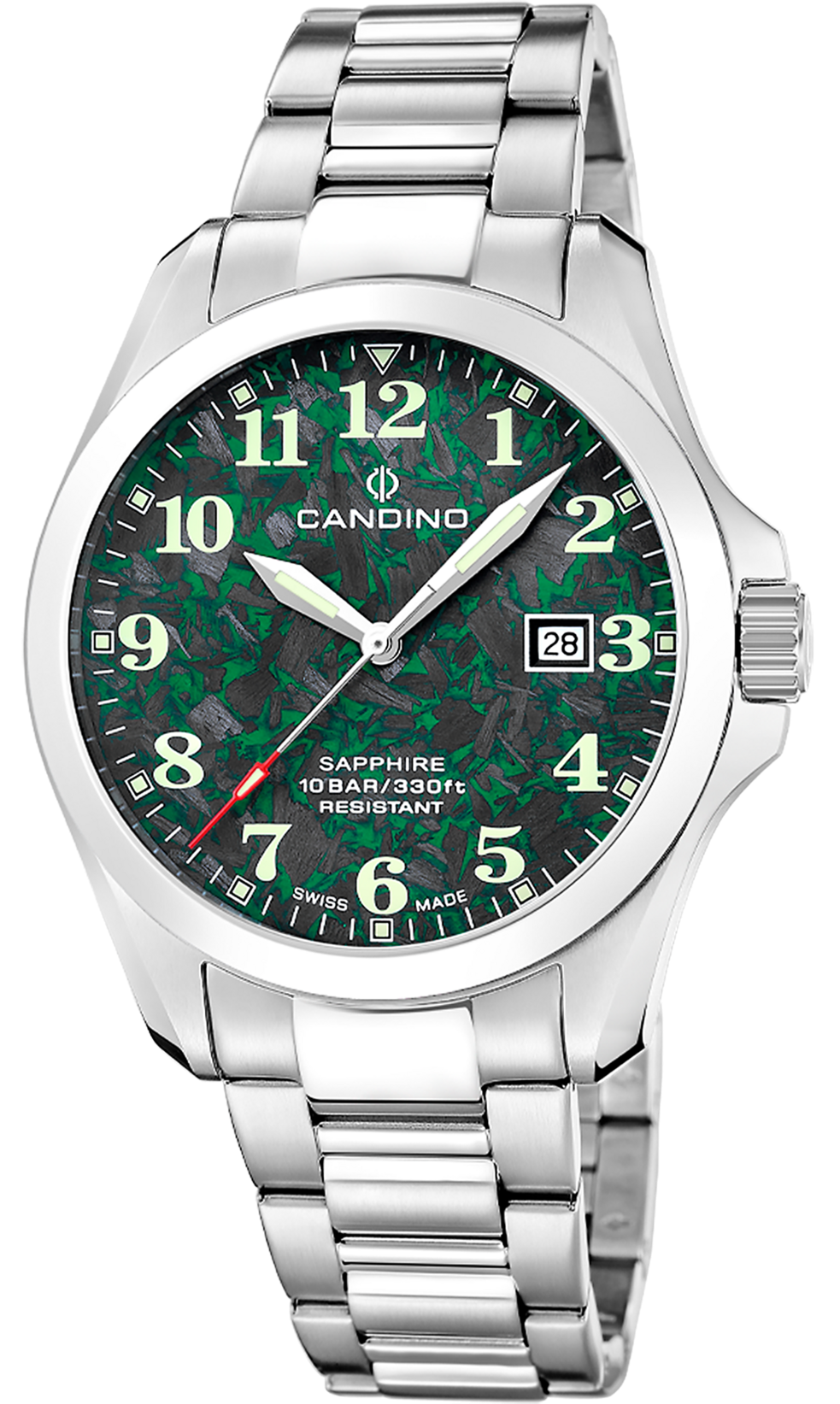 CANDINO  Мужские швейцарские часы, кварцевый механизм, сталь, 41,5 мм