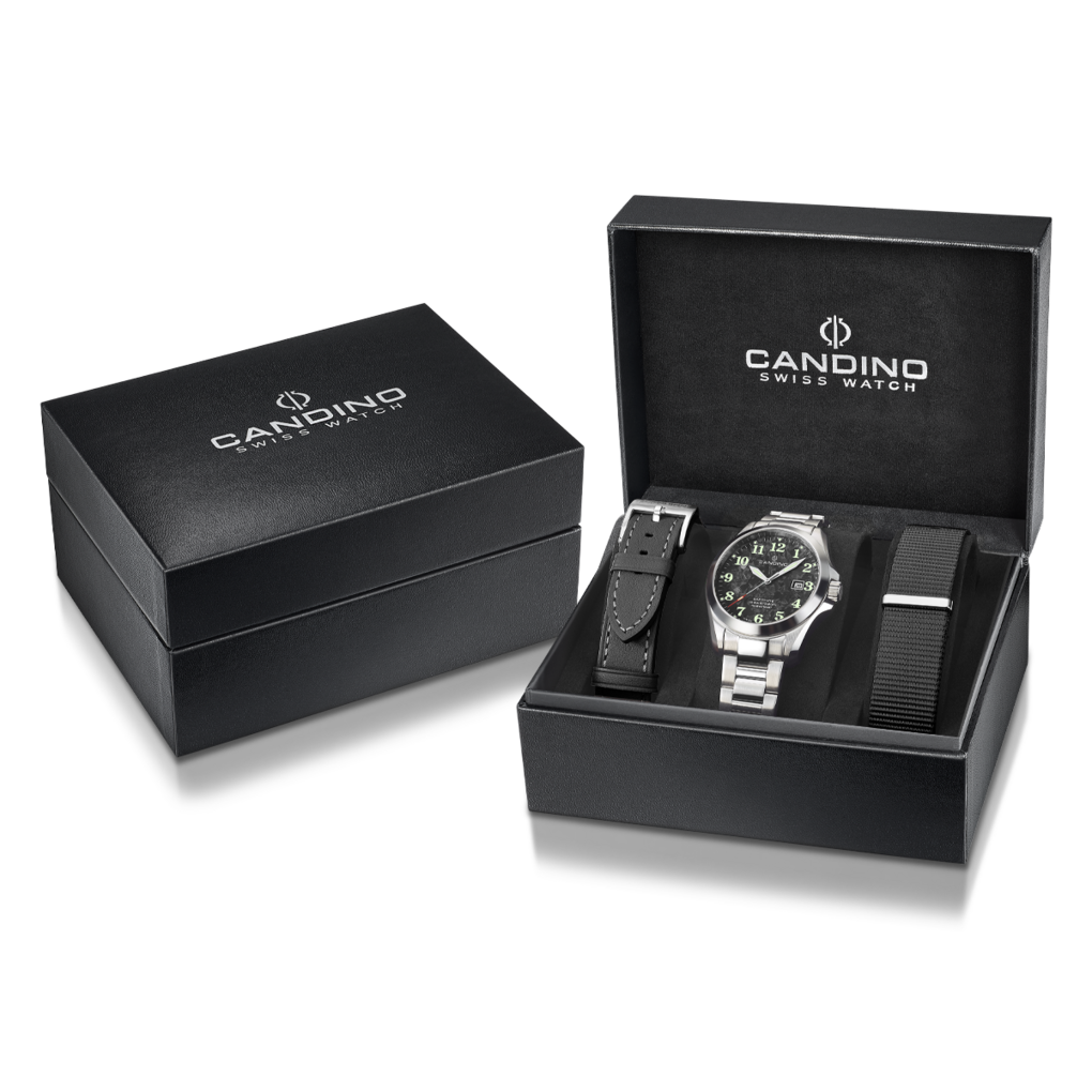 CANDINO  Мужские швейцарские часы, кварцевый механизм, сталь, 41,5 мм