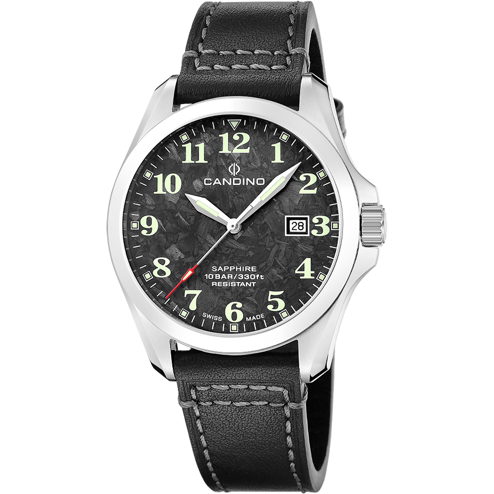CANDINO  Мужские швейцарские часы, кварцевый механизм, сталь, 41,5 мм