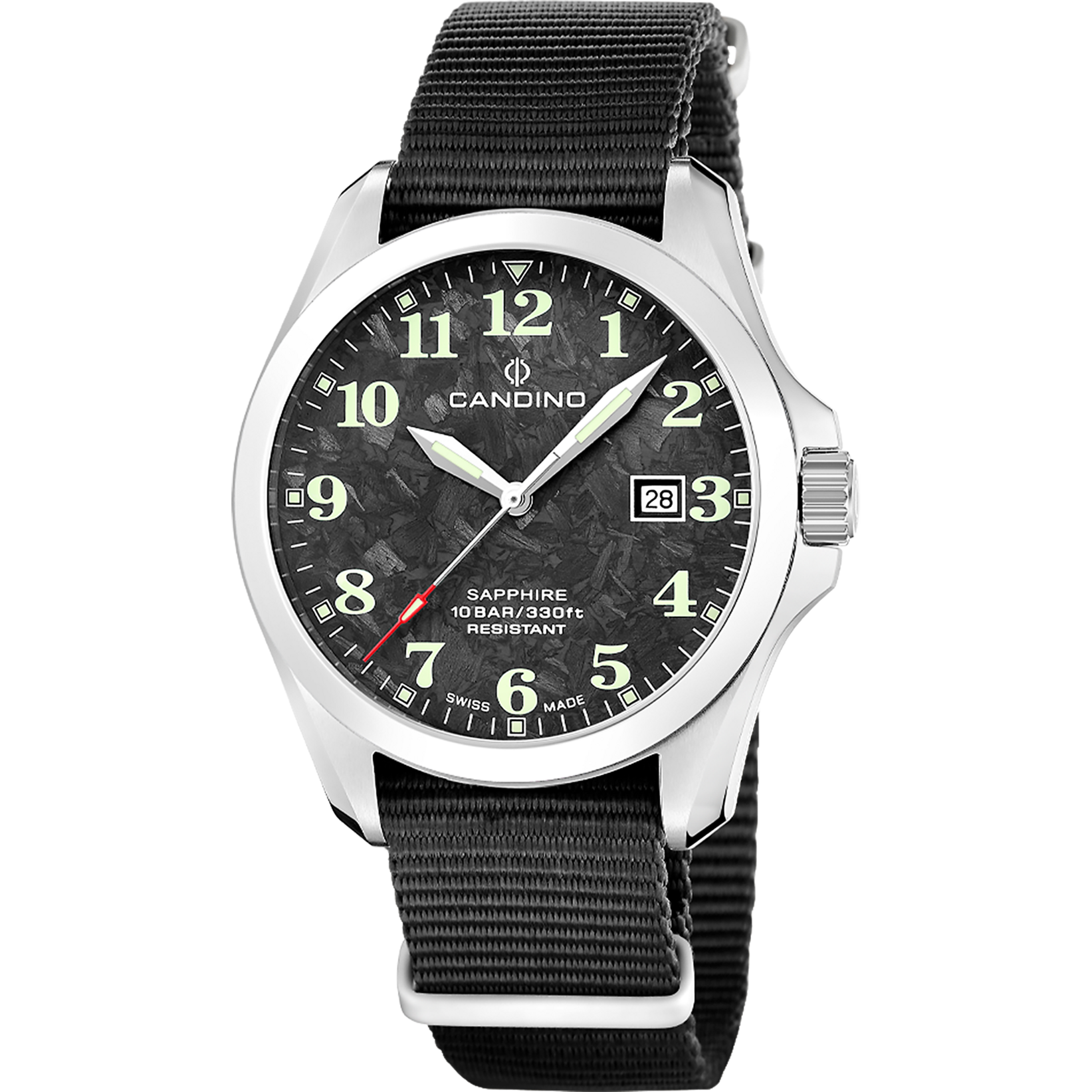 CANDINO  Мужские швейцарские часы, кварцевый механизм, сталь, 41,5 мм