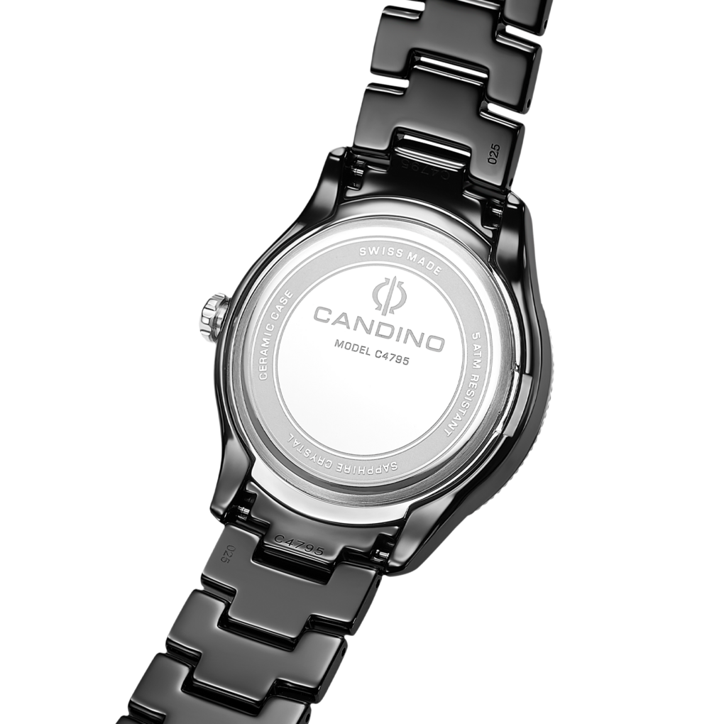 CANDINO  Женские швейцарские часы, кварцевый механизм, керамика, 38 мм