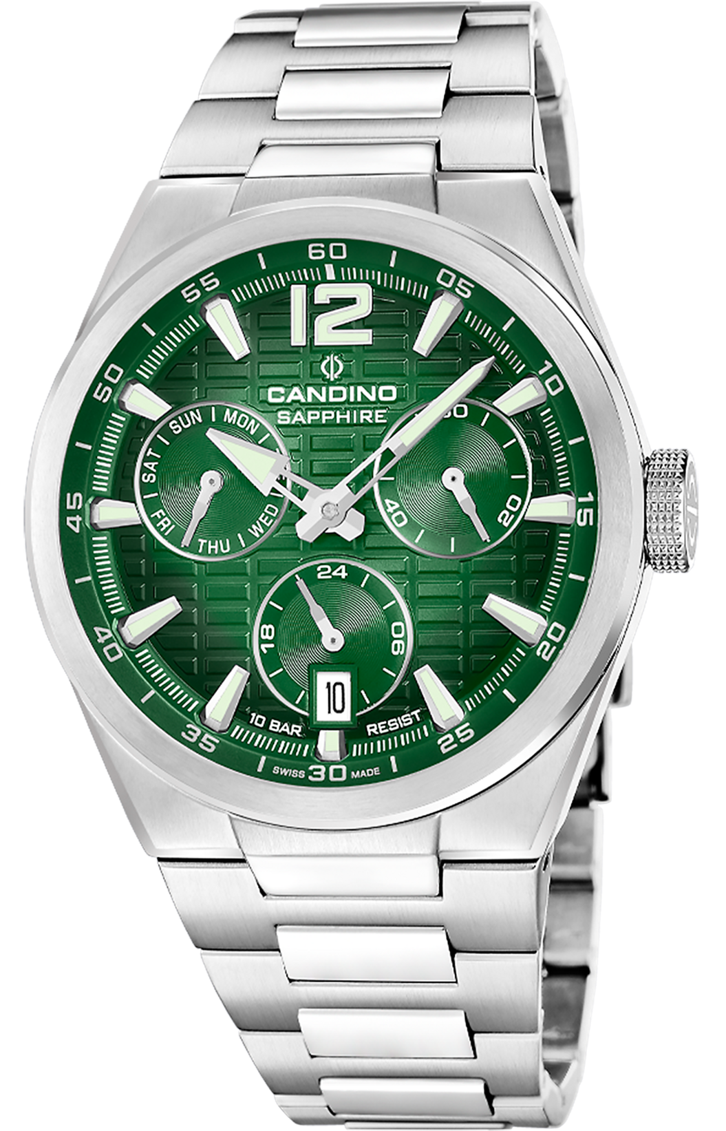CANDINO  Мужские швейцарские часы, кварцевый механизм, сталь, 43 мм