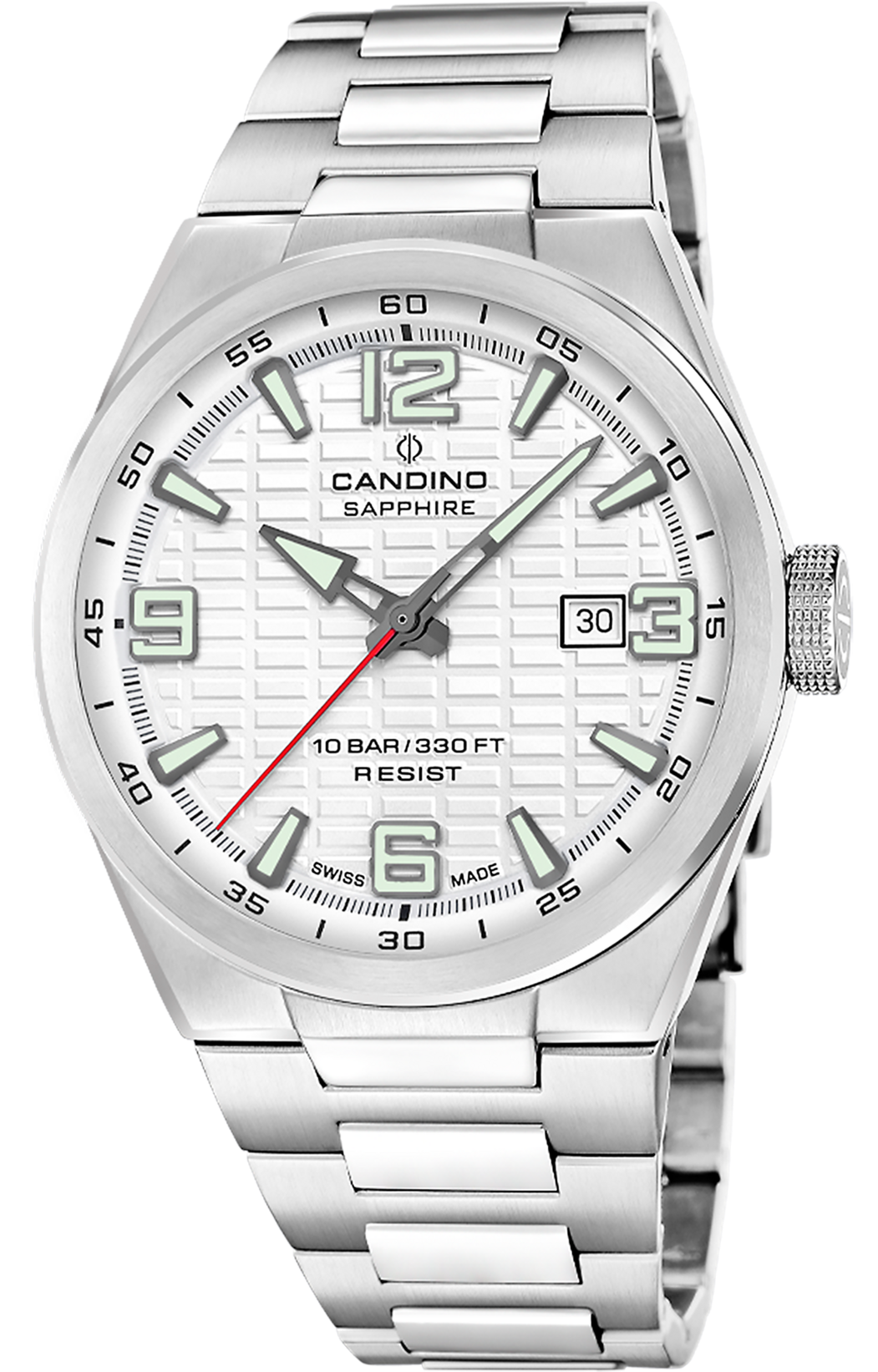 CANDINO  Мужские швейцарские часы, кварцевый механизм, сталь, 43 мм