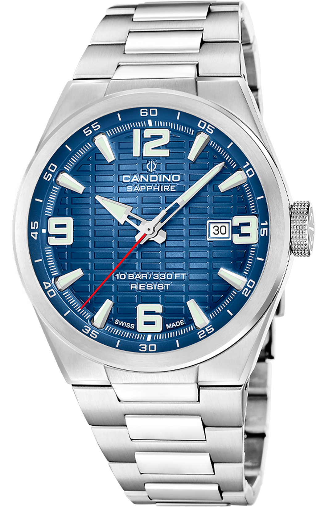 CANDINO  Мужские швейцарские часы, кварцевый механизм, сталь, 43 мм