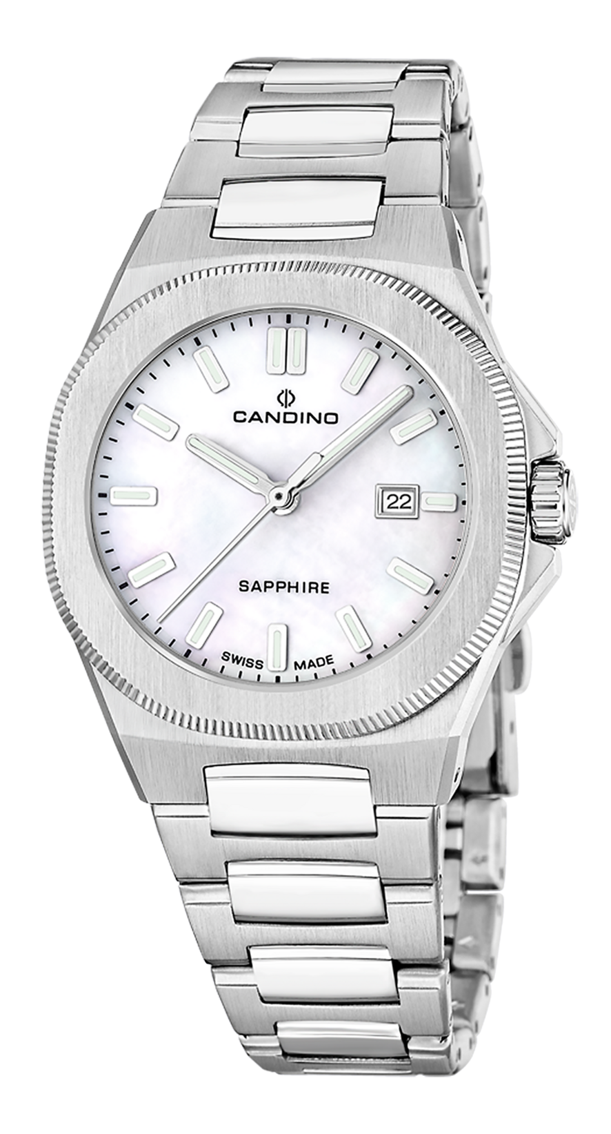 CANDINO   швейцарские часы, кварцевый механизм, сталь, 34 мм