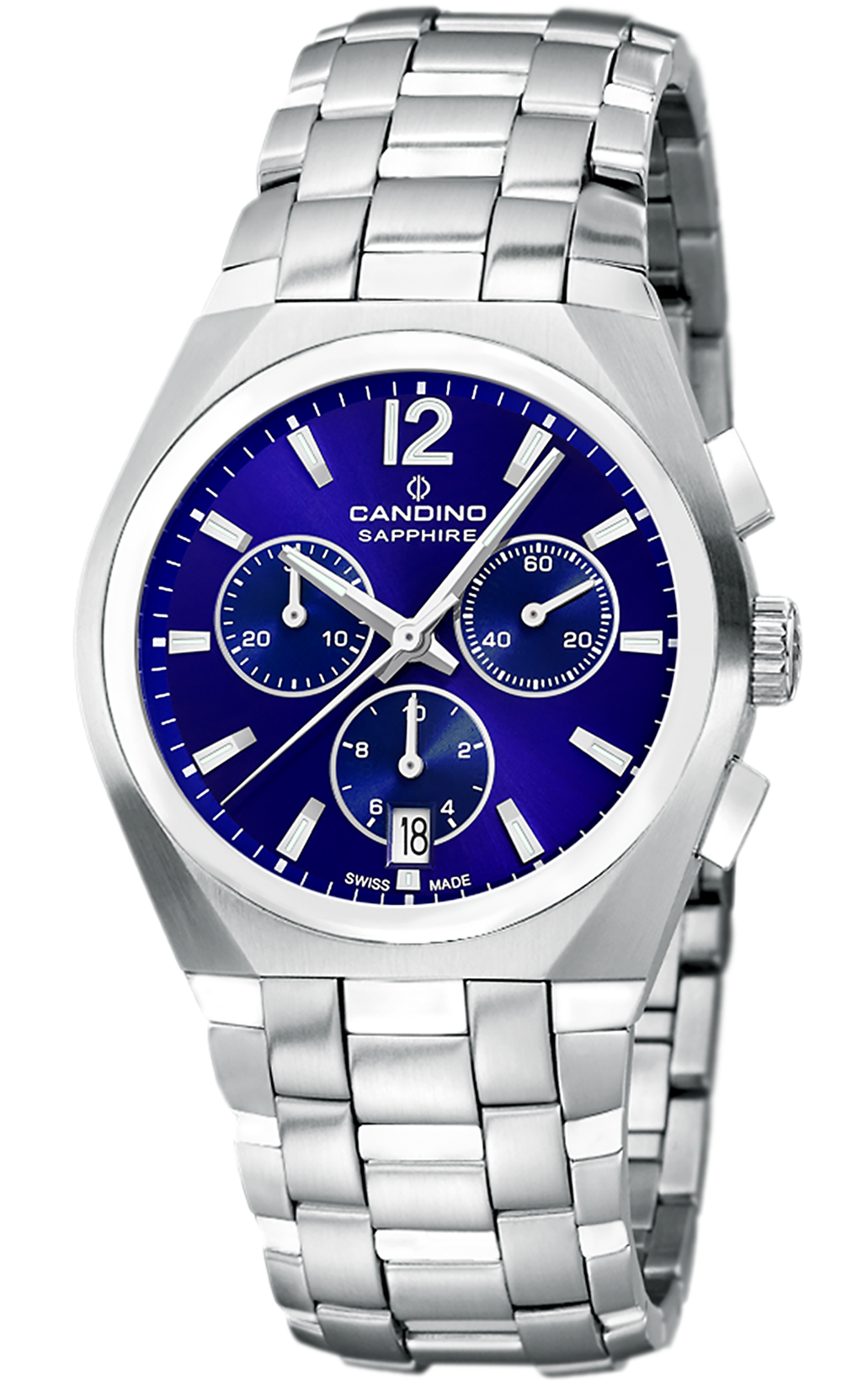 CANDINO  Мужские швейцарские часы, кварцевый механизм, сталь, 40 мм