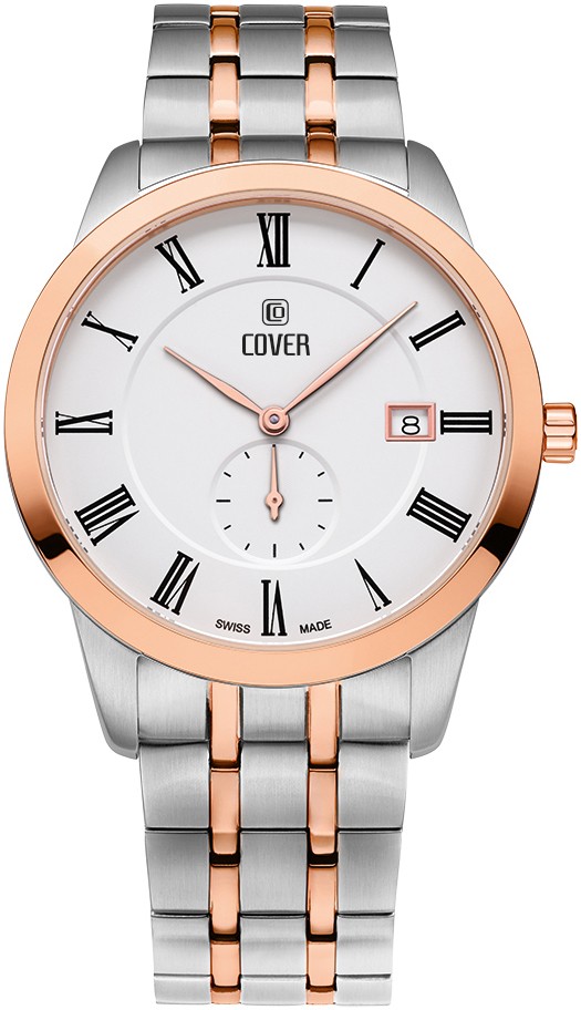 COVER  Мужские швейцарские часы, кварцевый механизм, сталь с покрытием, 40 мм