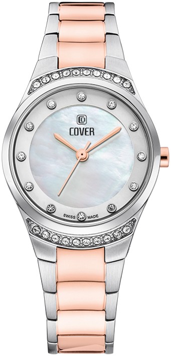 COVER  Женские швейцарские часы, кварцевый механизм, сталь с покрытием, 26 мм