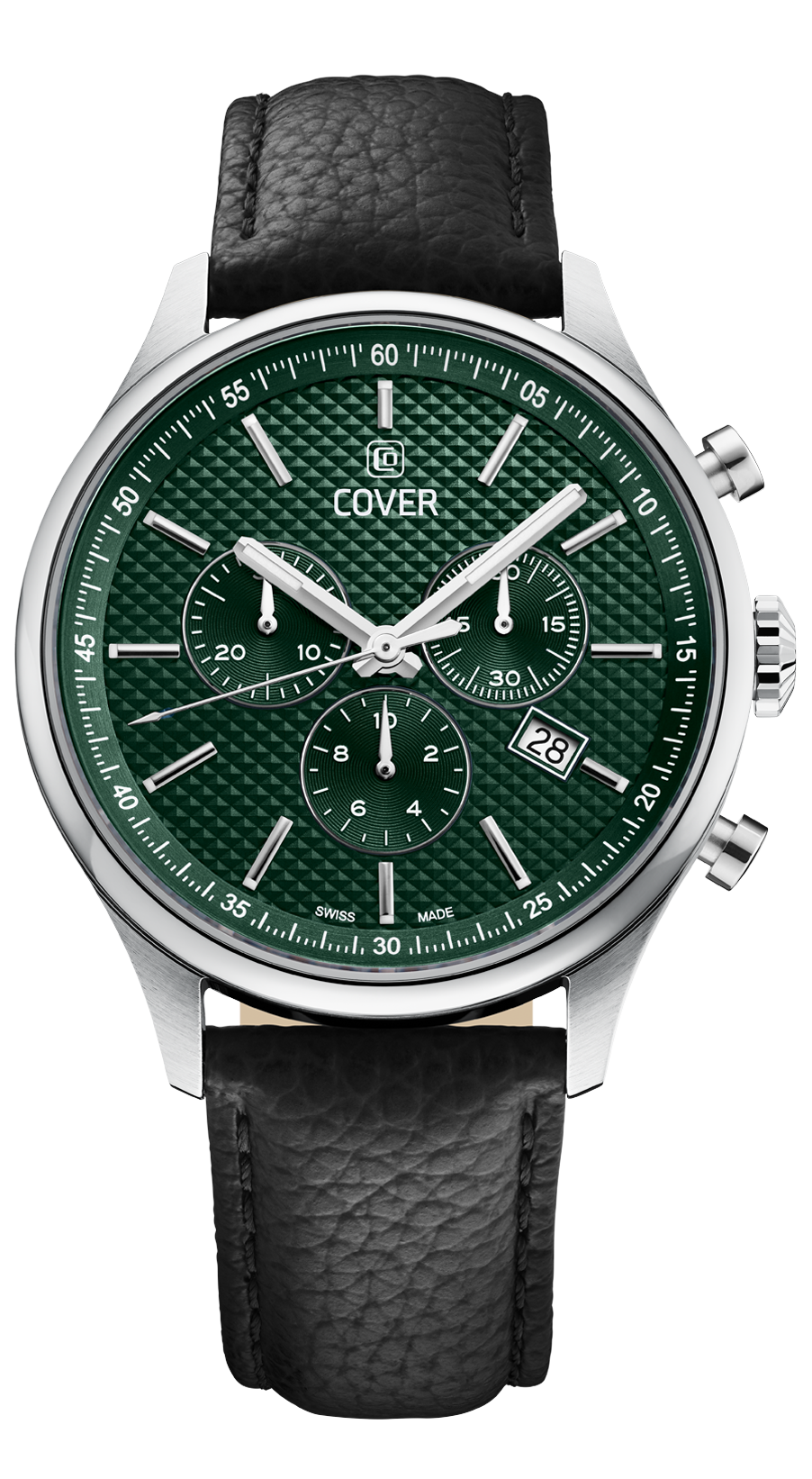 COVER  Мужские швейцарские часы, кварцевый механизм, сталь, 42.5 мм