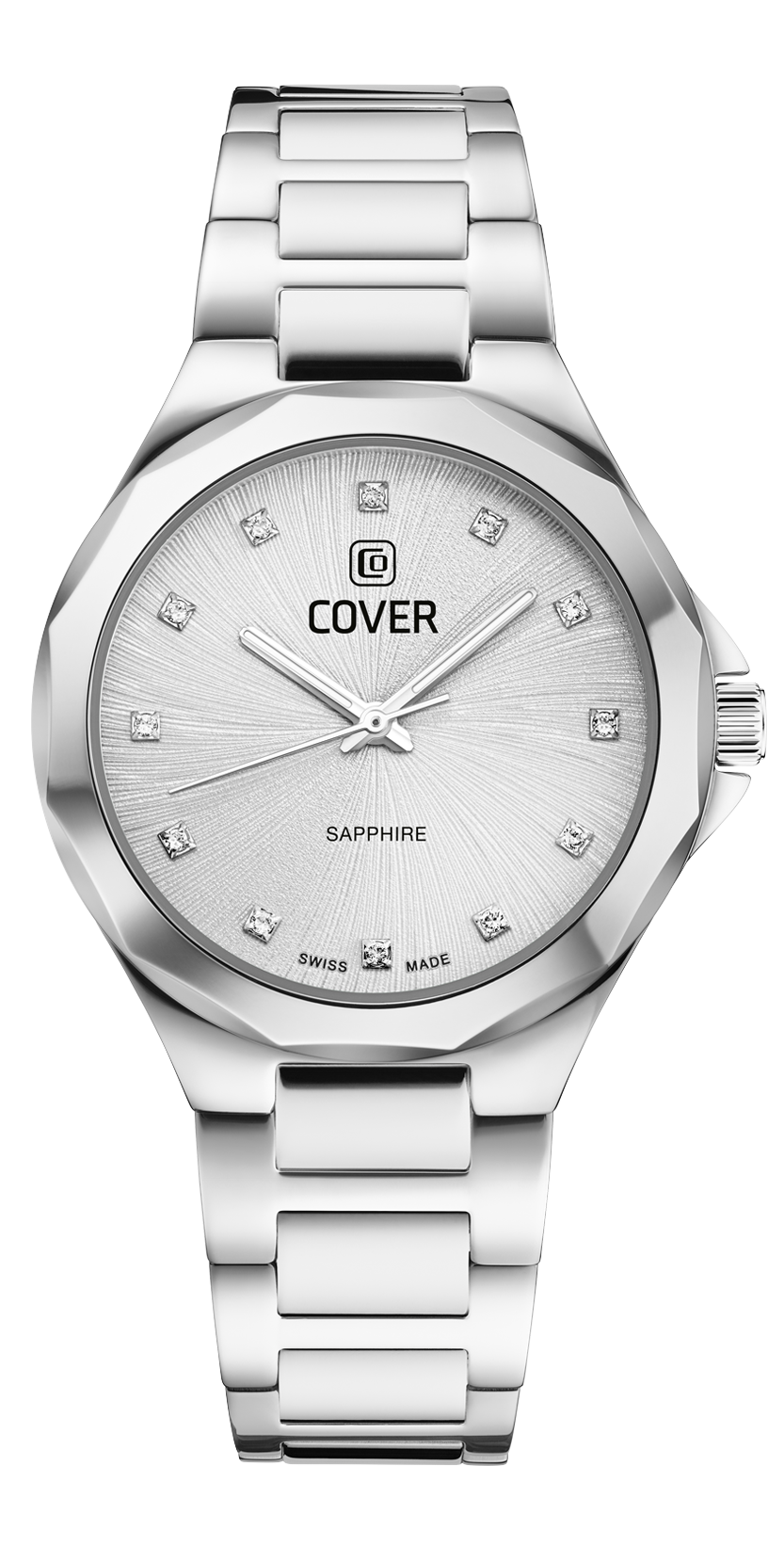 COVER  Женские швейцарские часы, кварцевый механизм, сталь, 32 мм