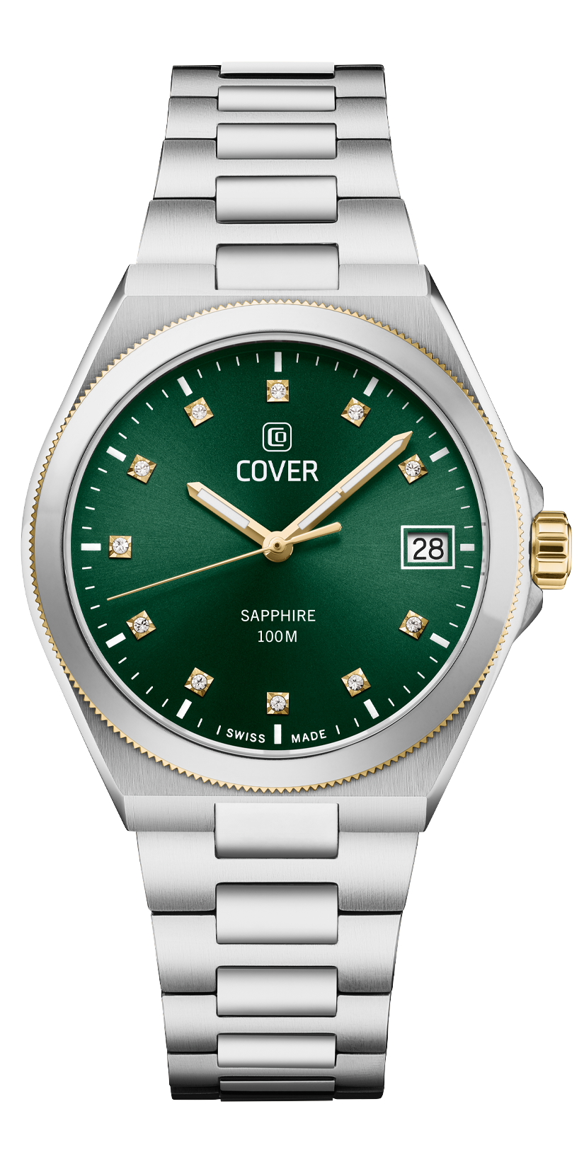 COVER  Женские швейцарские часы, кварцевый механизм, сталь, 35 мм