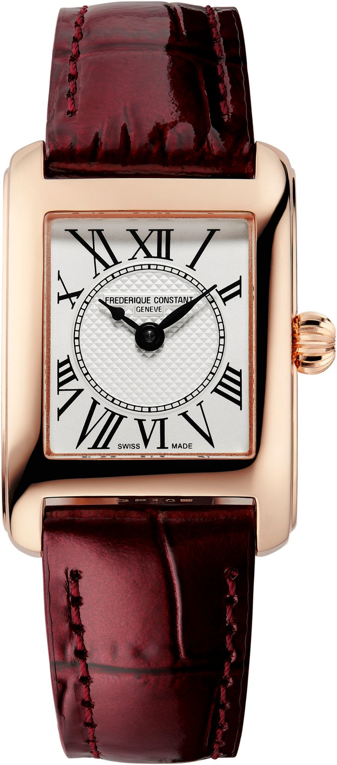 FREDERIQUE CONSTANT  Элегантные женские квадратные швейцарские часы, стальные с позолотой, с классическим циферблатом - идеальный подарок.