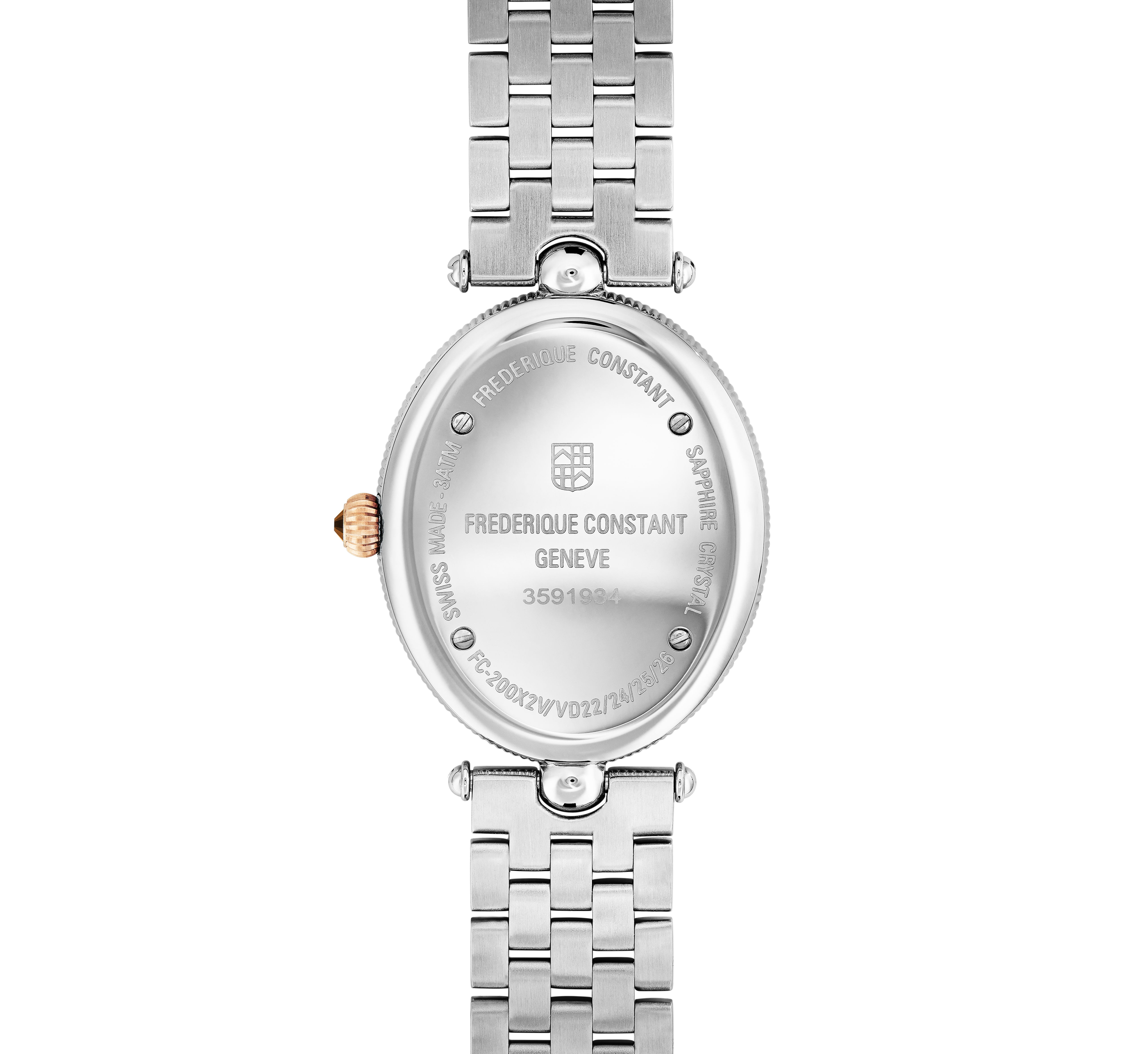 FREDERIQUE CONSTANT  Женские швейцарские часы, кварцевый механизм, биколор, 30 мм