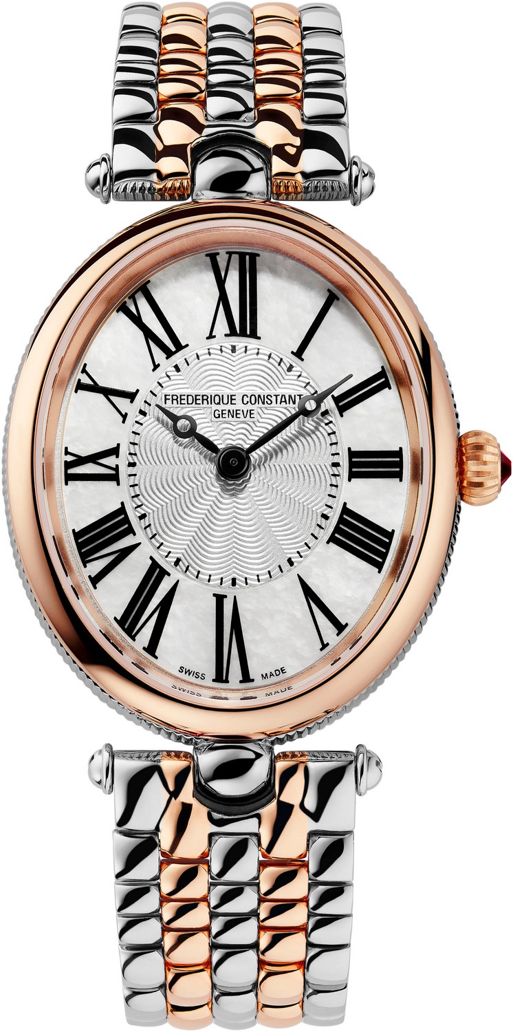 FREDERIQUE CONSTANT  Женские швейцарские часы, кварцевый механизм, биколор, 30 мм