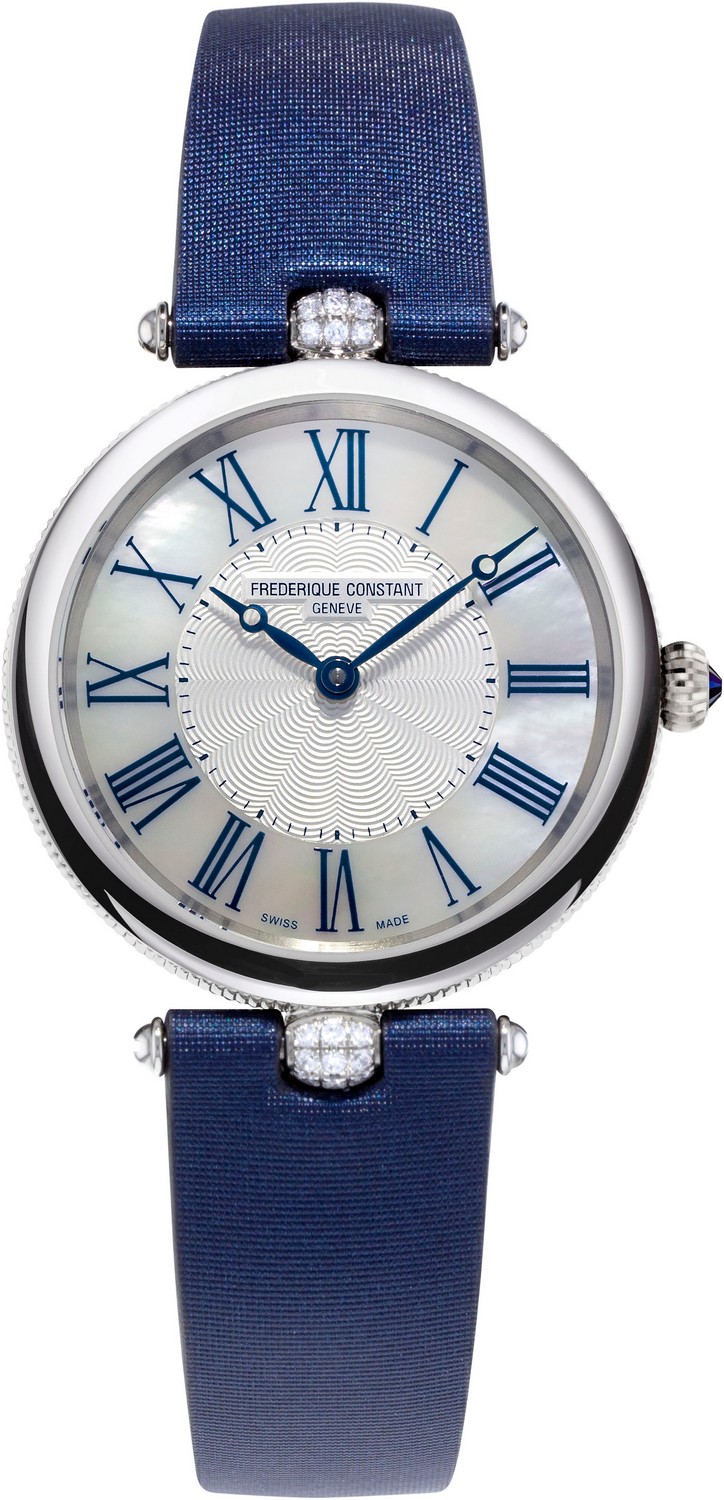 FREDERIQUE CONSTANT  Элегантные женские швейцарские часы, стальные, циферблат из натурального перламутра - идеальный подарок и украшение.