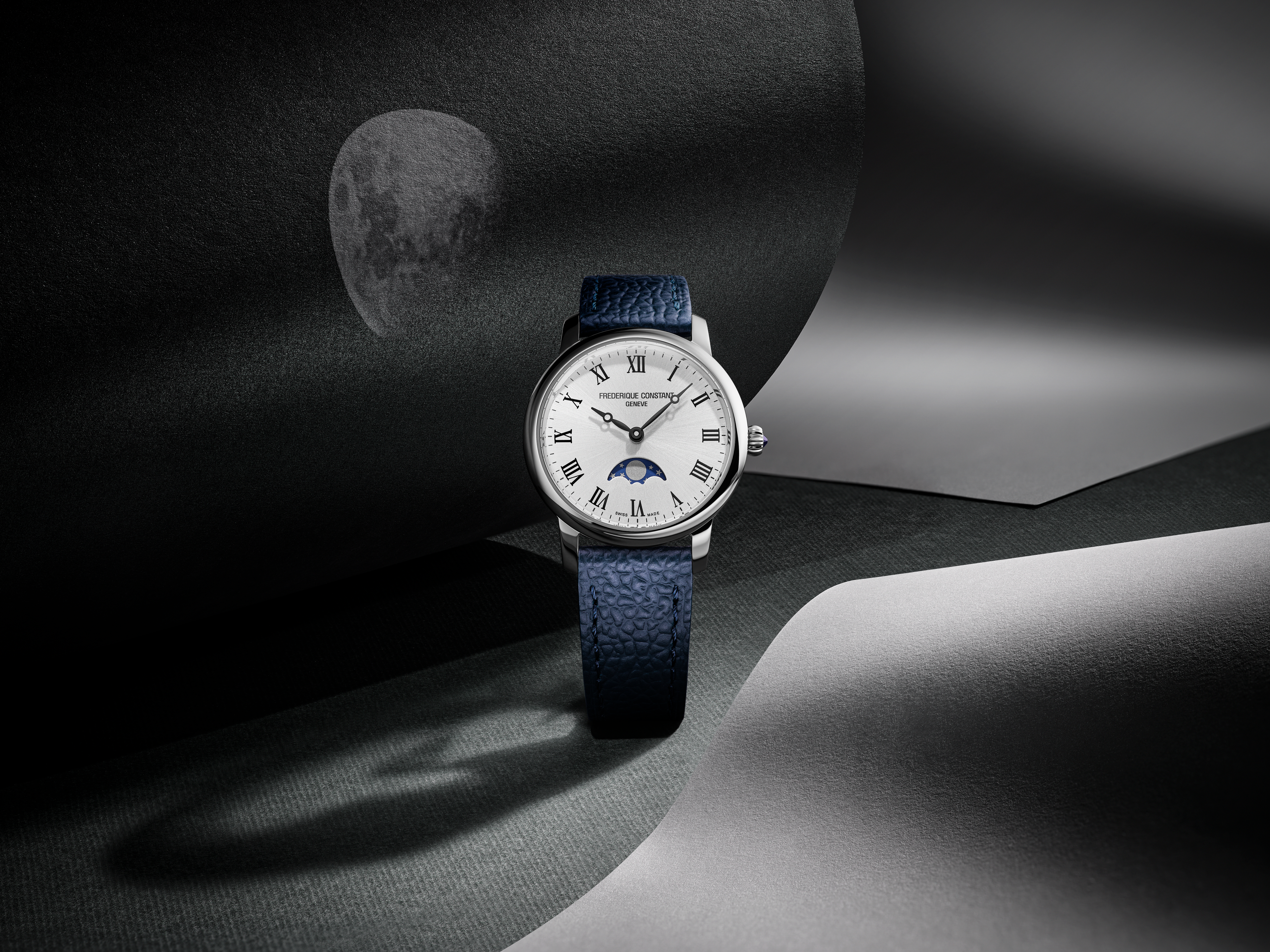 FREDERIQUE CONSTANT  Мужские швейцарские часы, кварцевый механизм, сталь, 39 мм