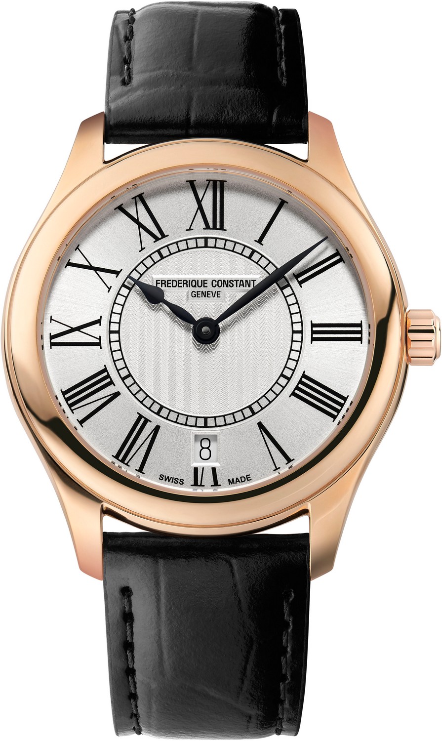 Часы FREDERIQUE CONSTANT  FC-220MS3B4 Стильные классические женские швейцарские часы, стальные с позолотой, на кожаном ремешке, функция даты