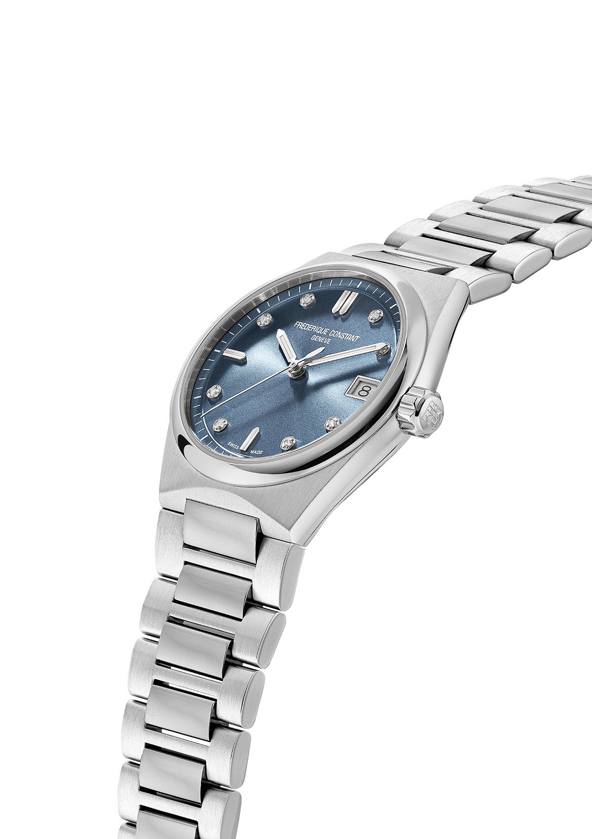 FREDERIQUE CONSTANT  Женские швейцарские часы, кварцевый механизм, сталь, 31 мм