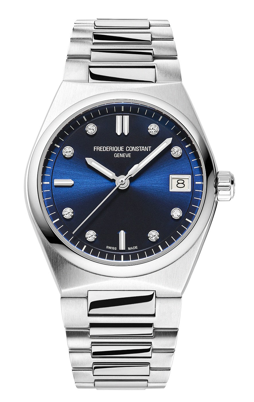 FREDERIQUE CONSTANT  Женские швейцарские часы с кварцевым механизмом, 31 мм. 
Стальной браслет, дополнительный ремешок из каучука