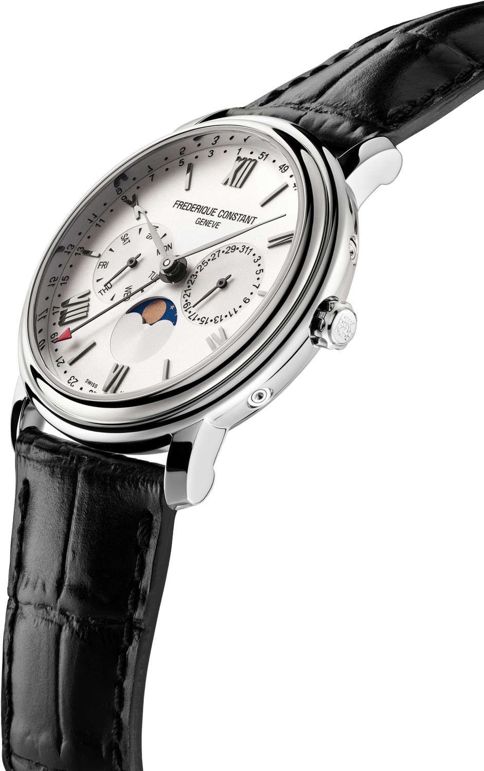 FREDERIQUE CONSTANT  Мужские швейцарские часы, кварцевый механизм, сталь, 40 мм