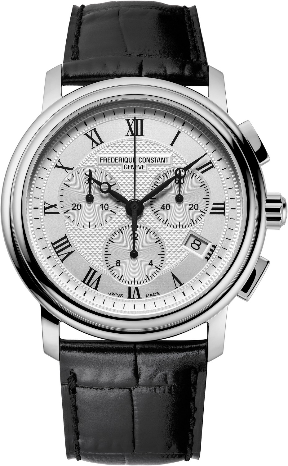 FREDERIQUE CONSTANT  Мужские швейцарские часы, кварцевый механизм, сталь, 40 мм