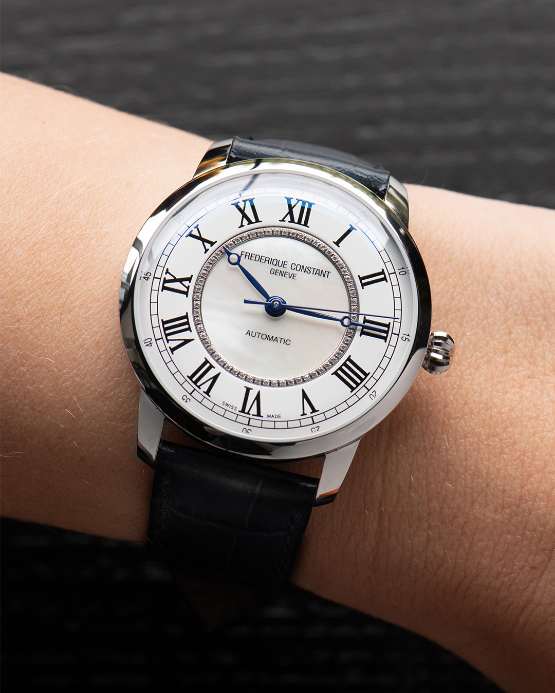 FREDERIQUE CONSTANT CLASSICS Женские швейцарские часы, автоматический механизм, сталь, 38,5 мм