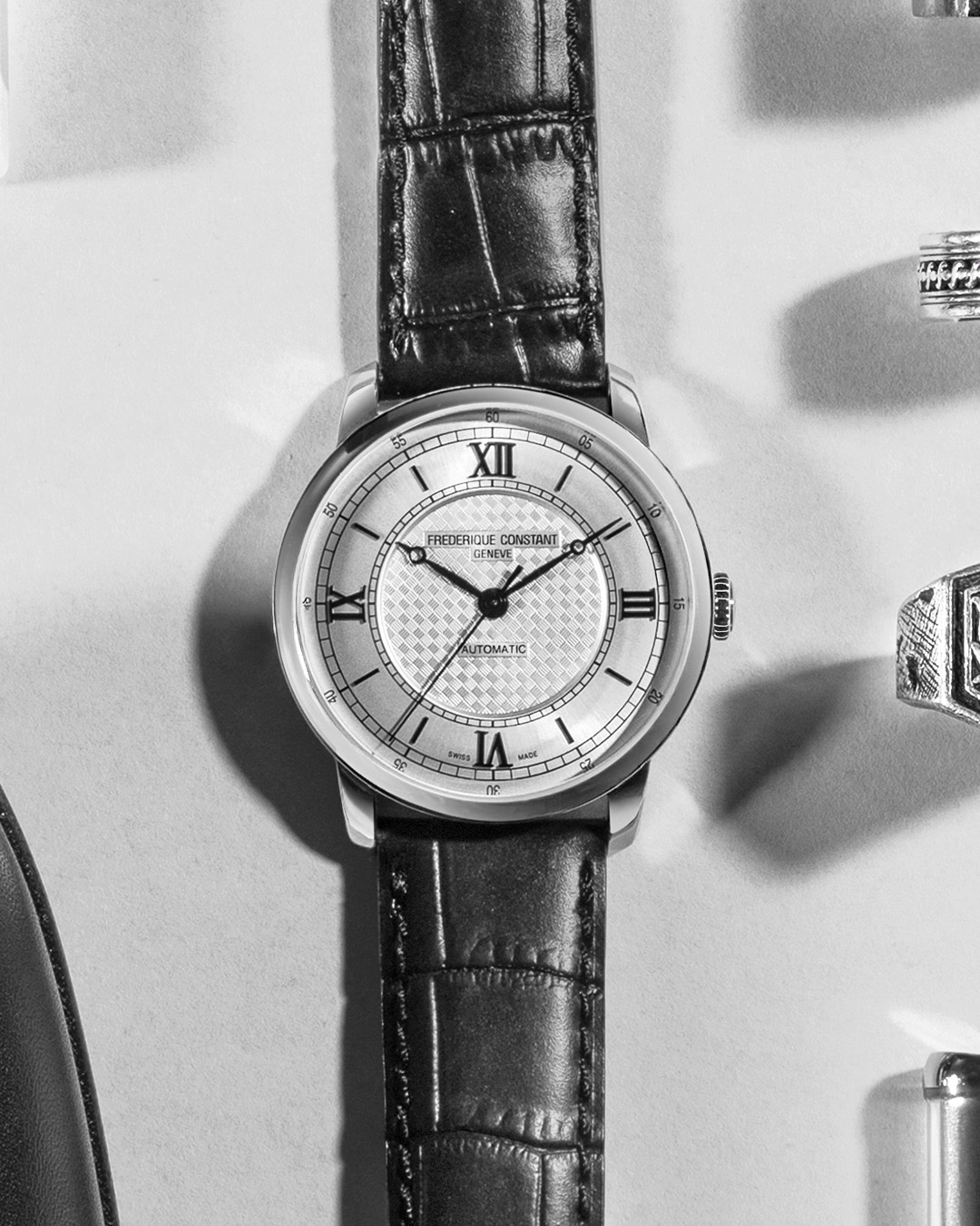 FREDERIQUE CONSTANT  Мужские швейцарские часы, автоматический механизм, сталь, 38,5 мм