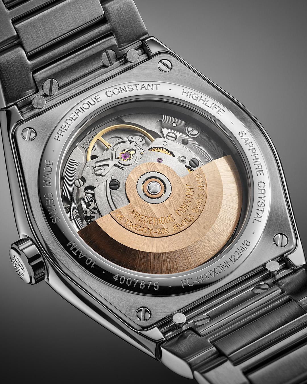 FREDERIQUE CONSTANT  Мужские швейцарские часы, автоматический механизм, сталь, 39 мм