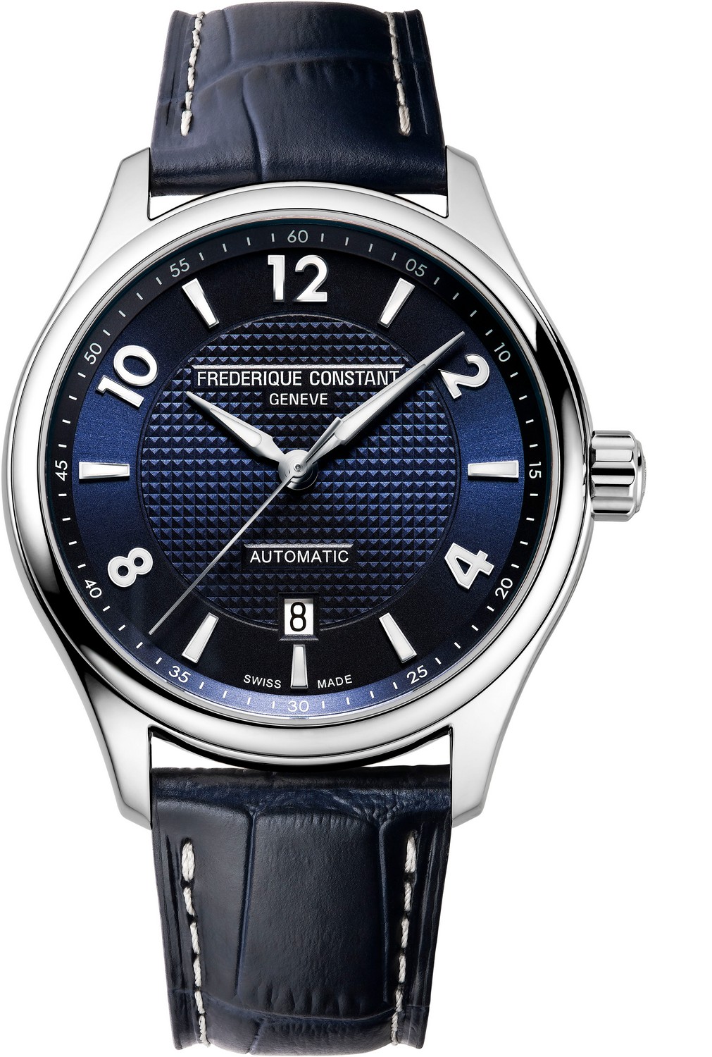 FREDERIQUE CONSTANT  Лимитированная коллекция - тираж 2 888 штук, крупный корпус, сталь, автоматический механизм, синий циферблат и кожаный ремень, роскошная коробка из лакированного дерева и миниатюра лодки Runabout