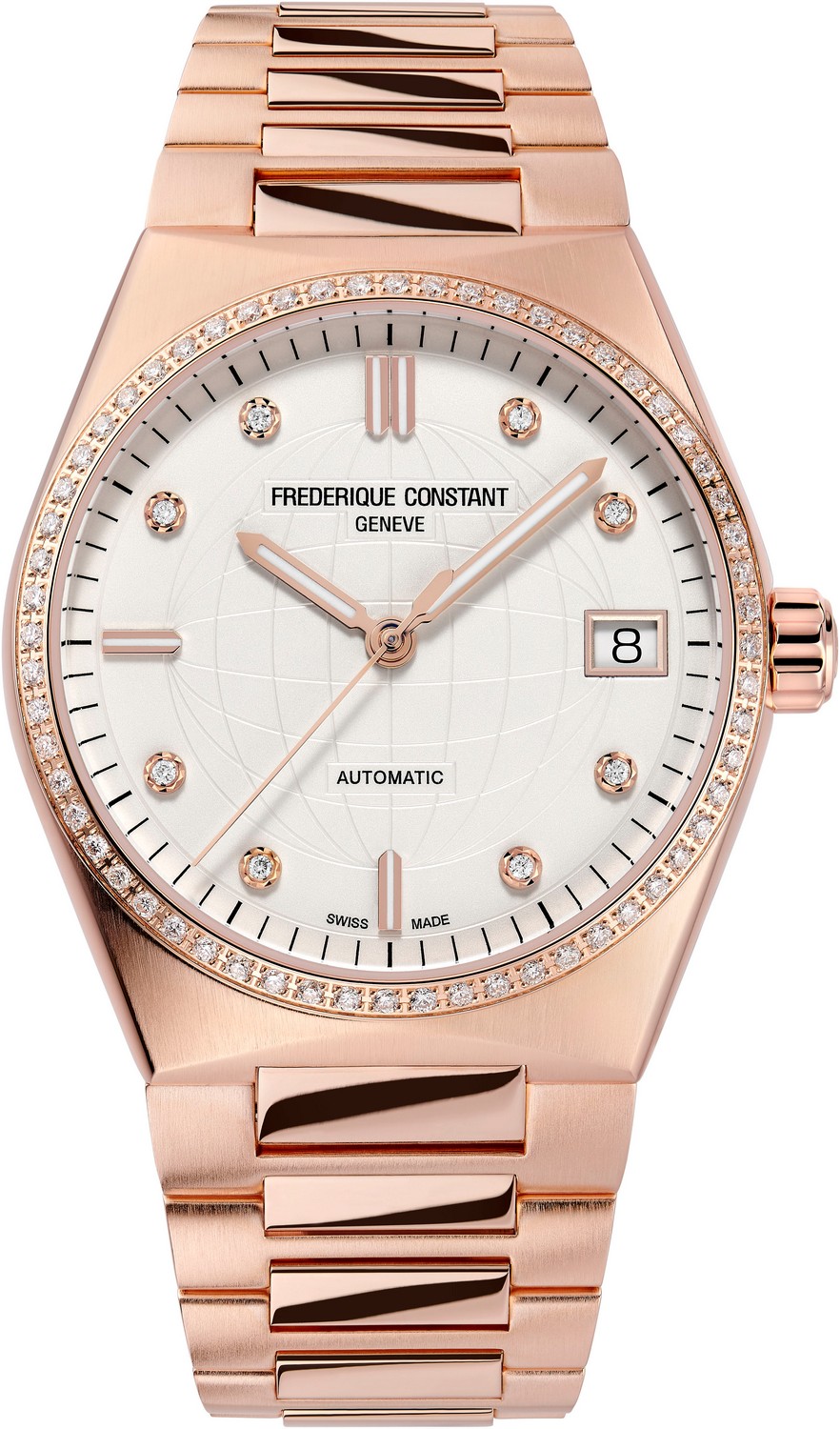 Часы FREDERIQUE CONSTANT HIGHLIFE FC-303VD2NHD4B Женские швейцарские часы, автоматический механизм, сталь с покрытием, 34 мм