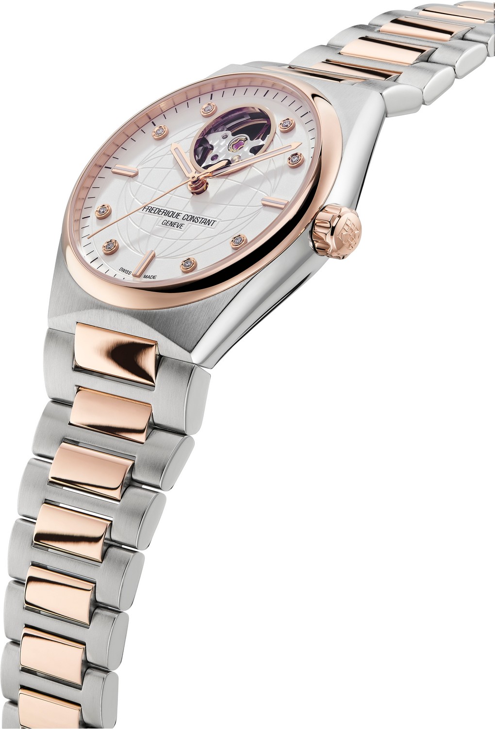 FREDERIQUE CONSTANT  Женские швейцарские часы, автоматический механизм, биколор, 34 мм