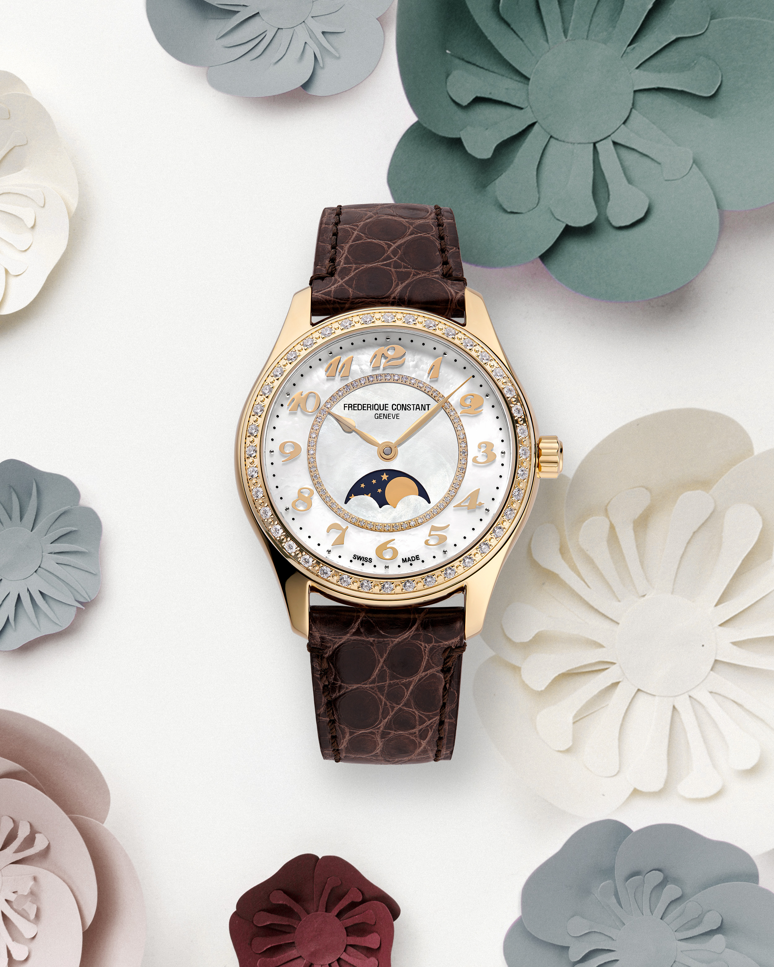 FREDERIQUE CONSTANT CLASSICS Женские швейцарские часы, автоматический механизм, сталь с покрытием, 36 мм
