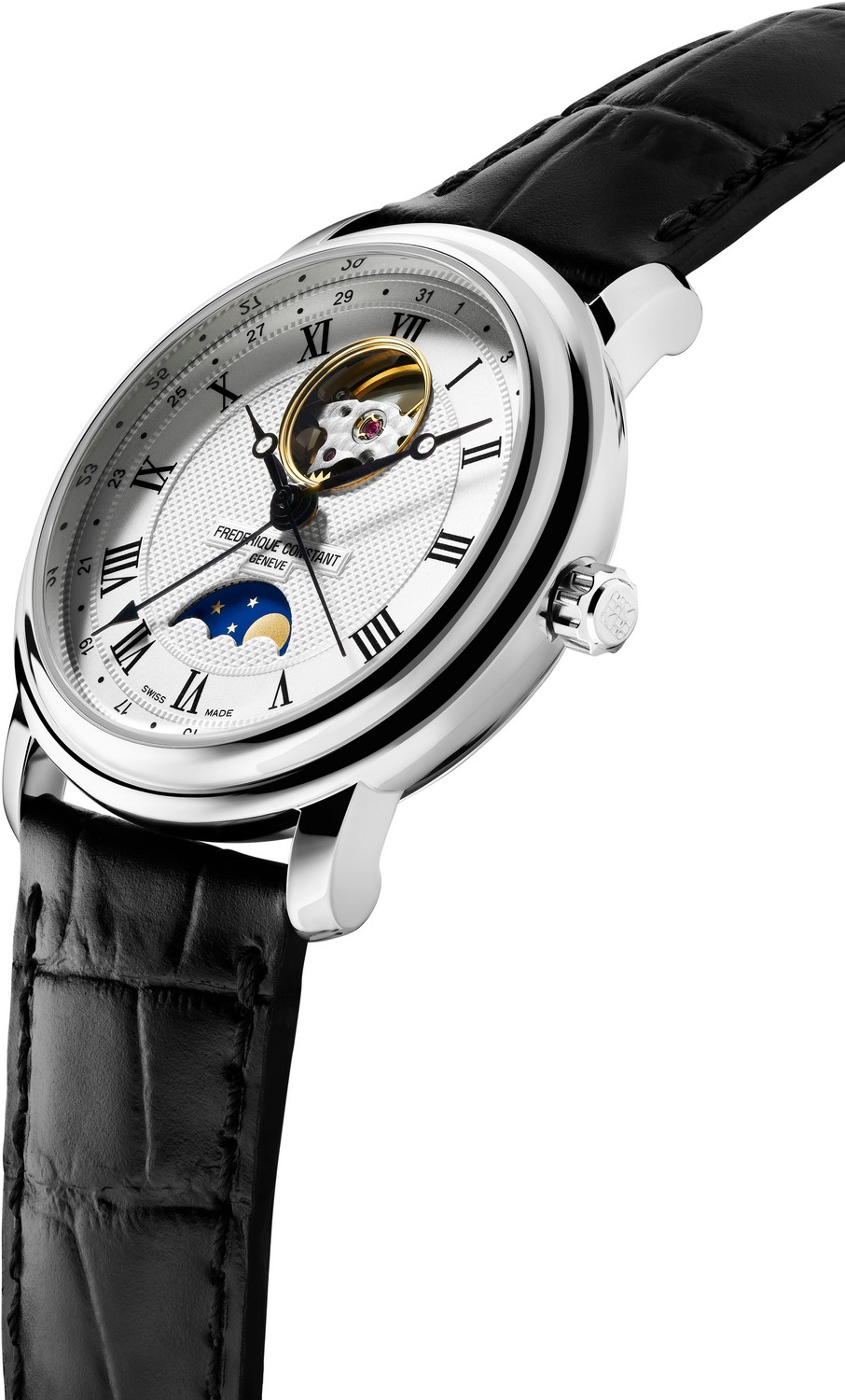 FREDERIQUE CONSTANT  Мужские швейцарские часы с автоматическим механизмом на кожаном ремешке, 40 мм