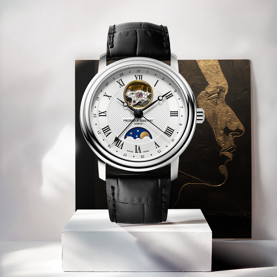 FREDERIQUE CONSTANT  Мужские швейцарские часы с автоматическим механизмом на кожаном ремешке, 40 мм