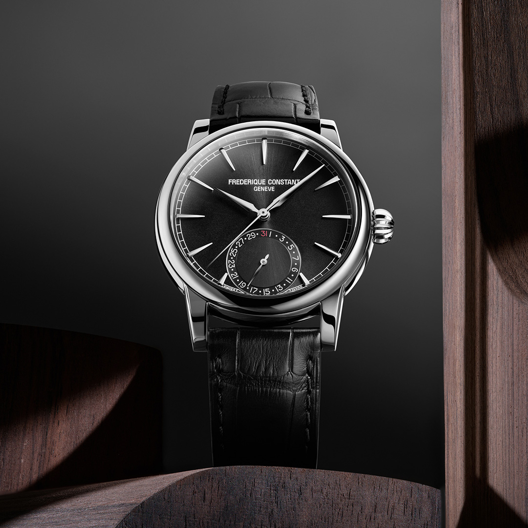 FREDERIQUE CONSTANT  Мужские швейцарские часы с автоматическим механизмом, 40 мм. 
Черный ремешок из кожи аллигатора