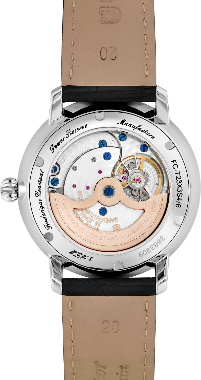 FREDERIQUE CONSTANT  Мужские швейцарские часы, мануфактурный автоматический механизм, сталь, ремешок из кожи аллигатора