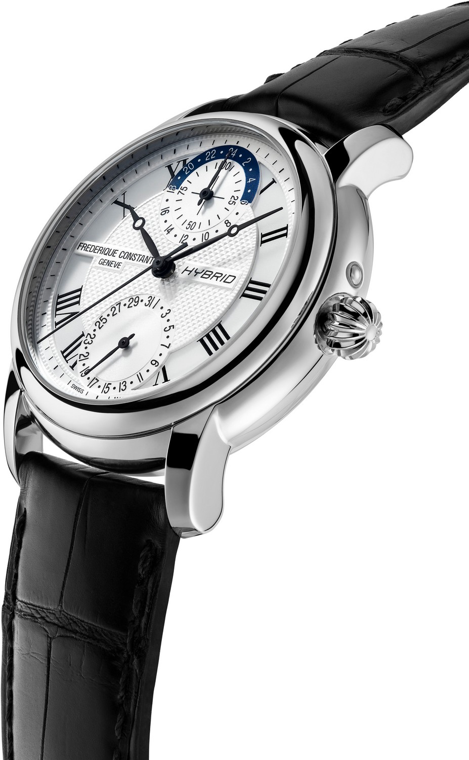 Часы FREDERIQUE CONSTANT MANUFACTURE FC-750MC4H6, Функции: Часы, минуты, секунды, дата, синхр-я с телефоном, мониторинг шагов, сна, аналитика работы механизма
