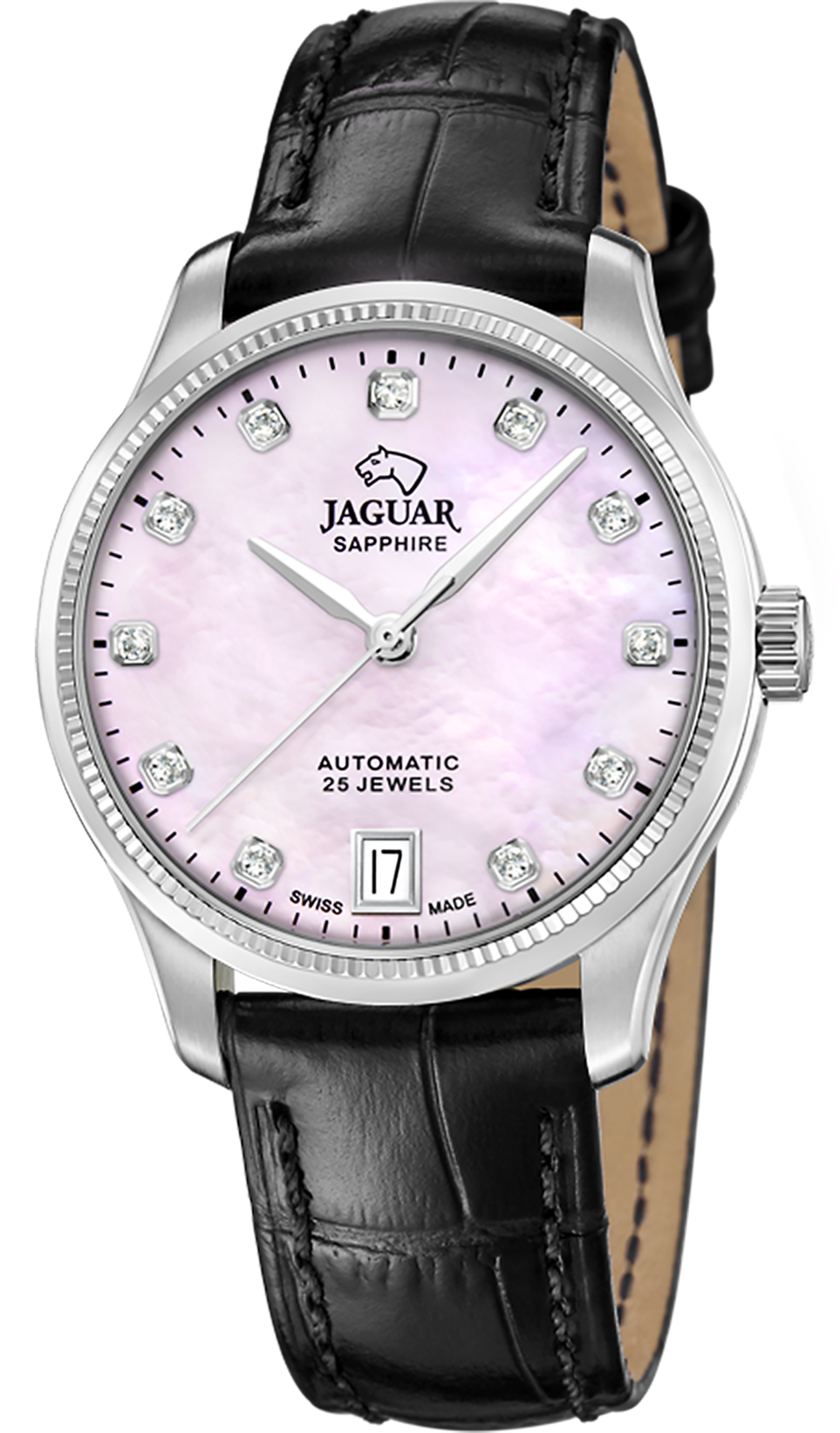 JAGUAR  Женские швейцарские часы, автоматический механизм, сталь, 34 мм
