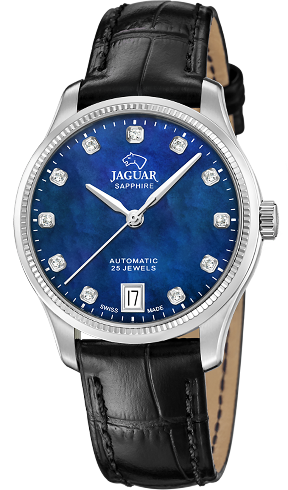 JAGUAR  Женские швейцарские часы, автоматический механизм, сталь, 34 мм