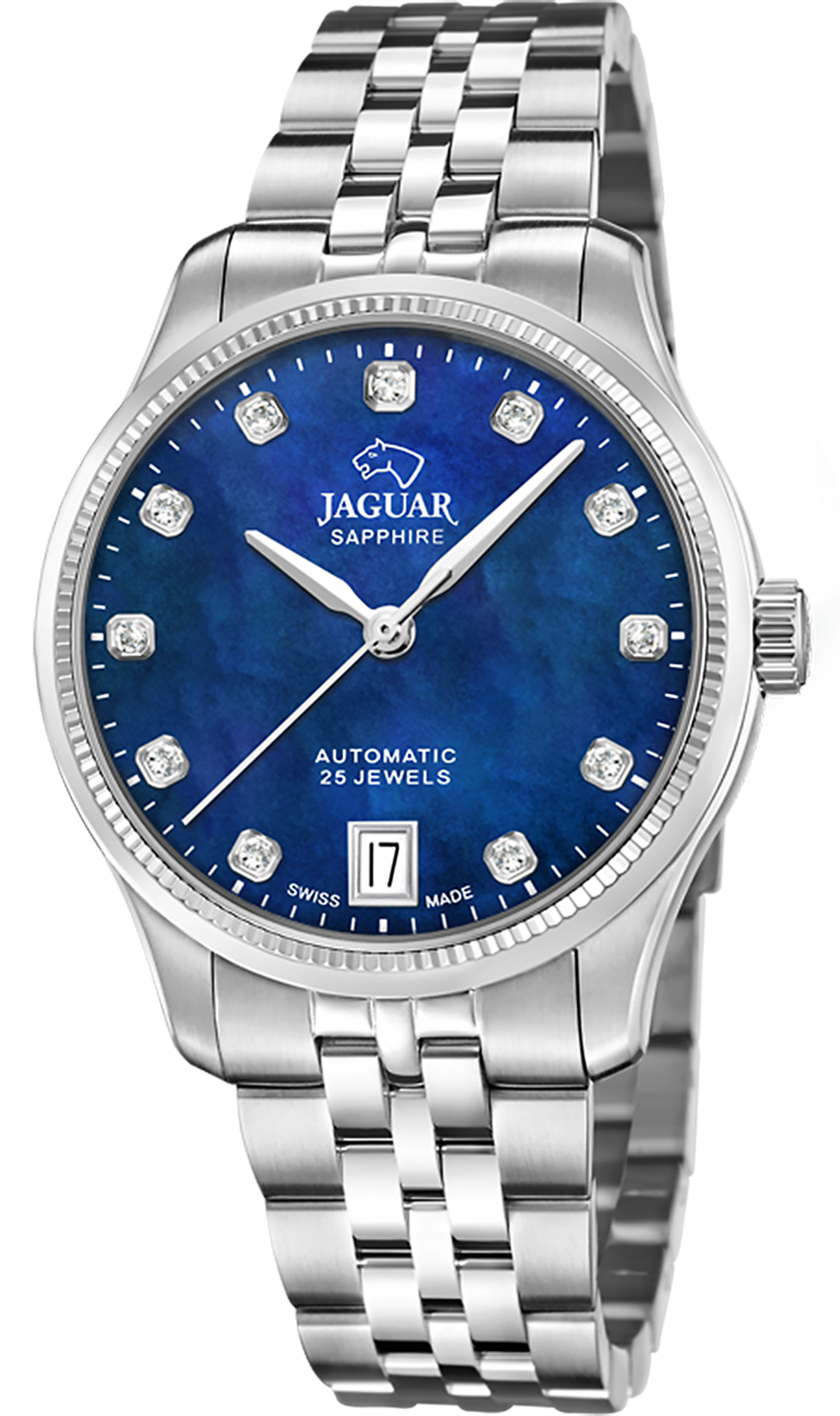 JAGUAR  Женские швейцарские часы, автоматический механизм, сталь, 34 мм