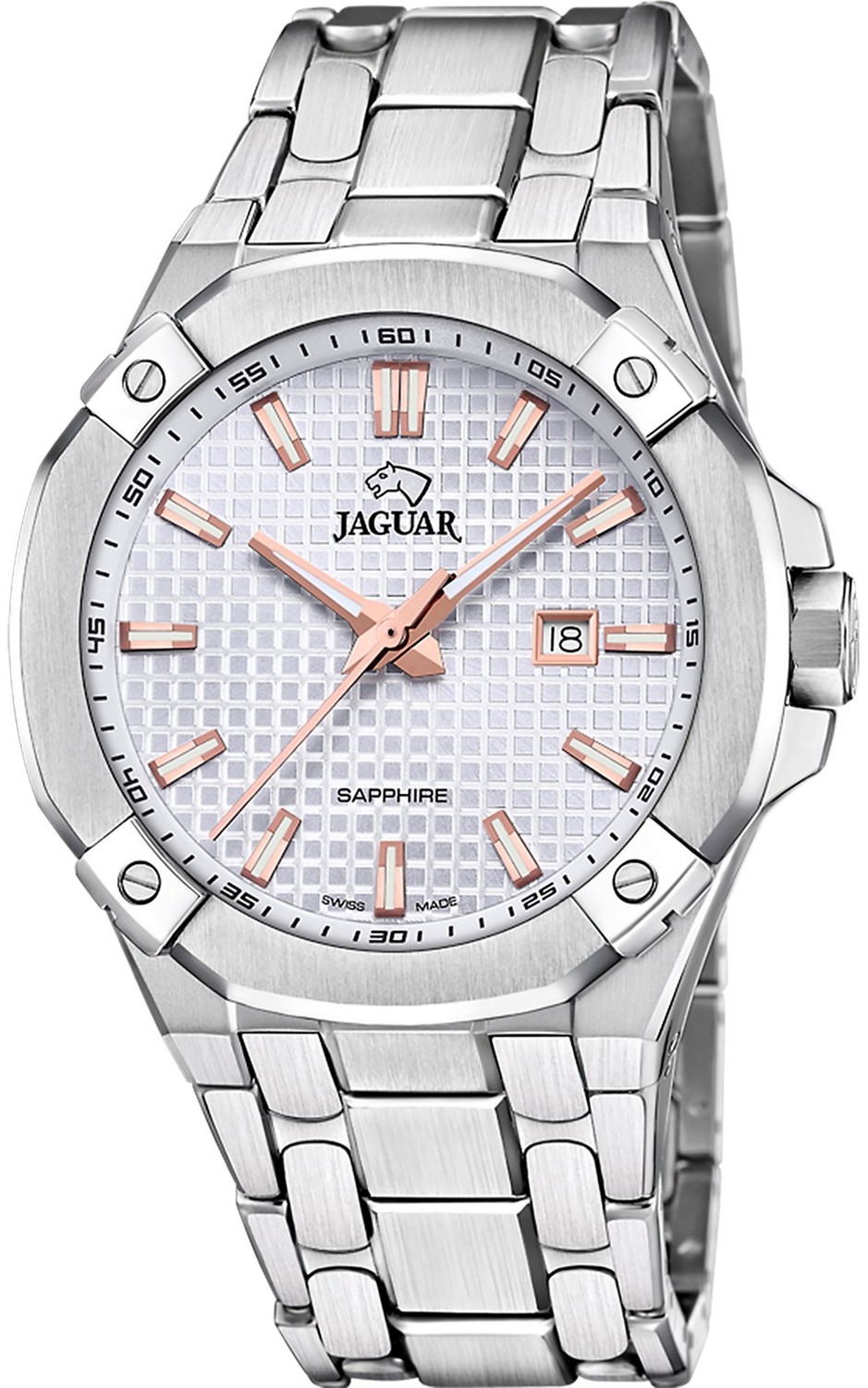JAGUAR  Мужские швейцарские часы, кварцевый механизм, 44 мм