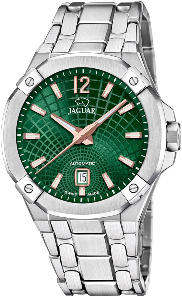 JAGUAR  Мужские швейцарские часы, автоматический механизм, сталь, 44 мм