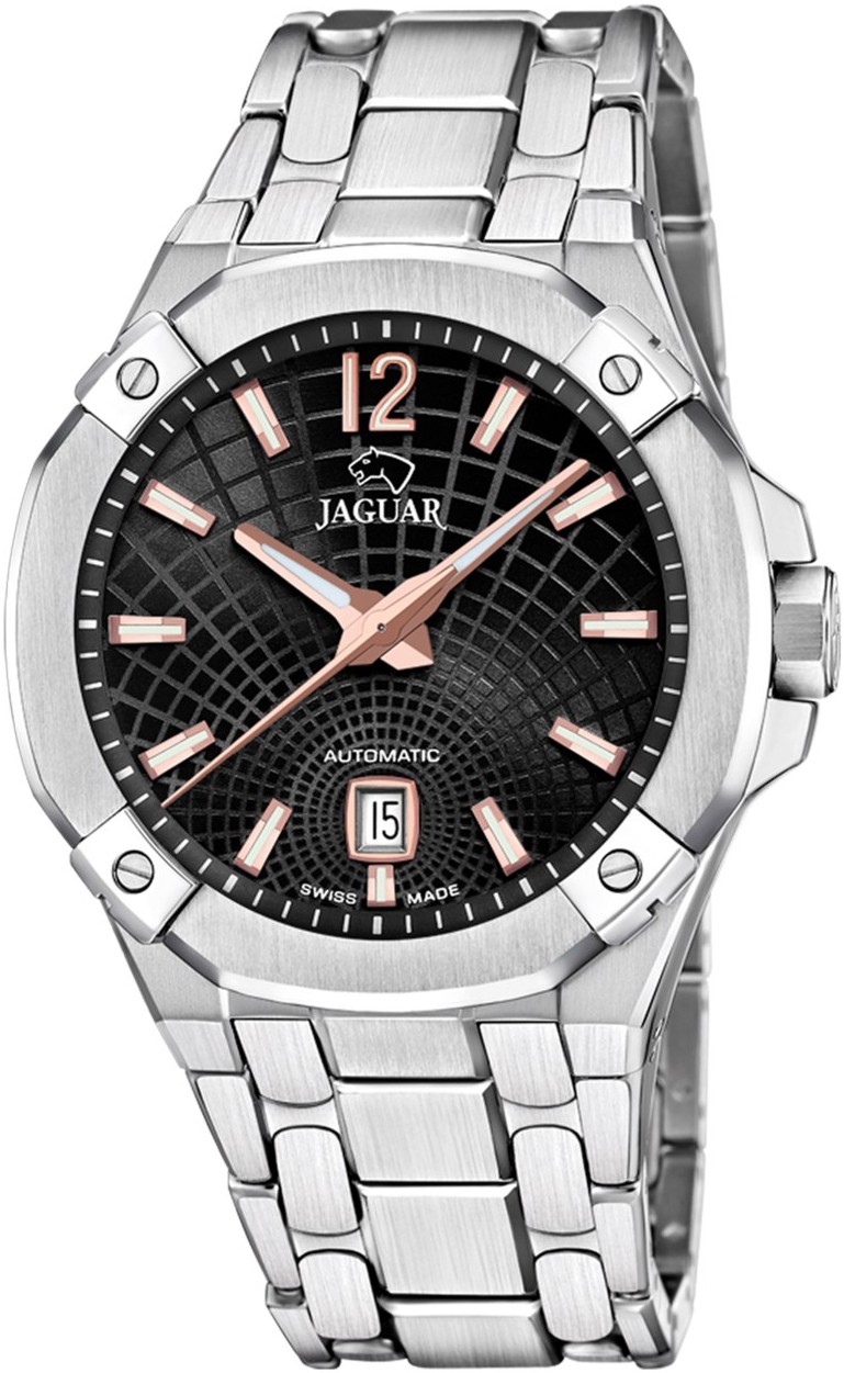 JAGUAR  Мужские швейцарские часы, автоматический механизм, сталь, 44 мм