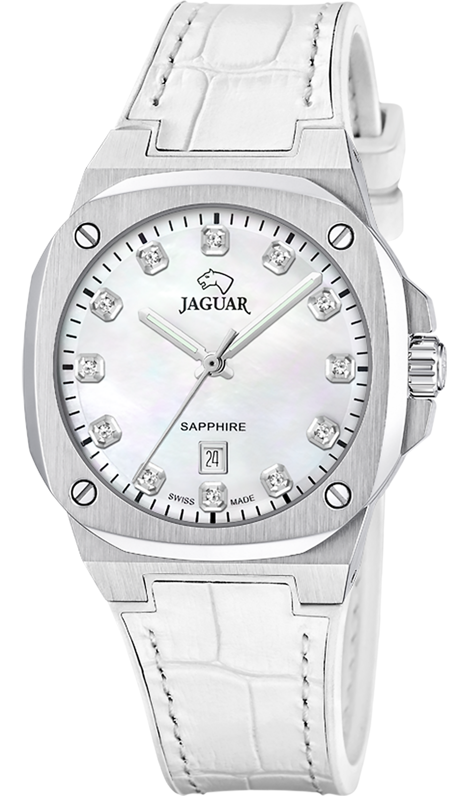 JAGUAR  Женские швейцарские часы, кварцевый механизм, сталь, 34,3*34,3 мм