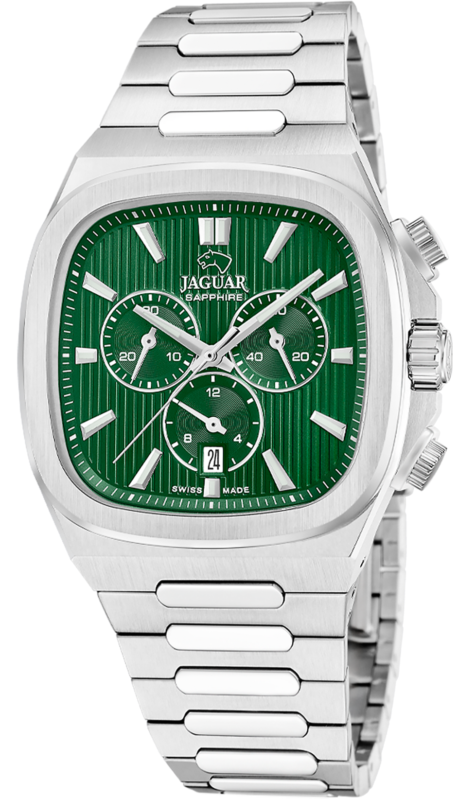 JAGUAR   швейцарские часы, кварцевый механизм, сталь, 43*43 мм