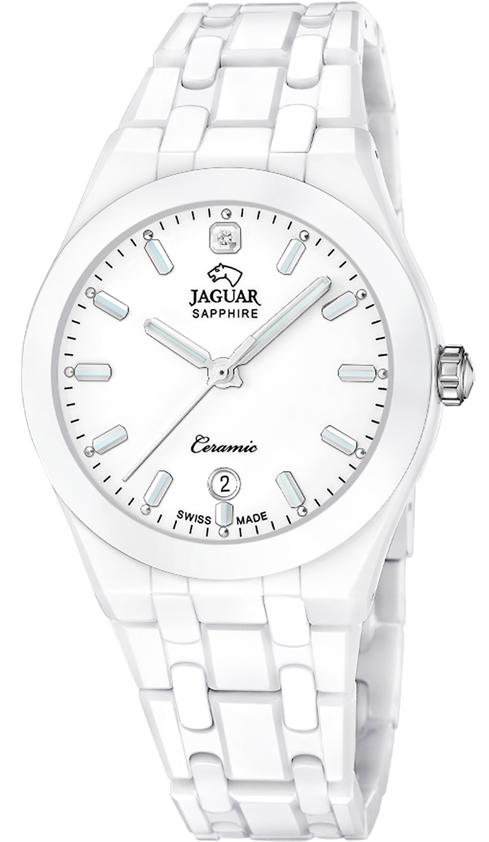 JAGUAR  Женские швейцарские часы, кварцевый механизм, керамика, 37 мм